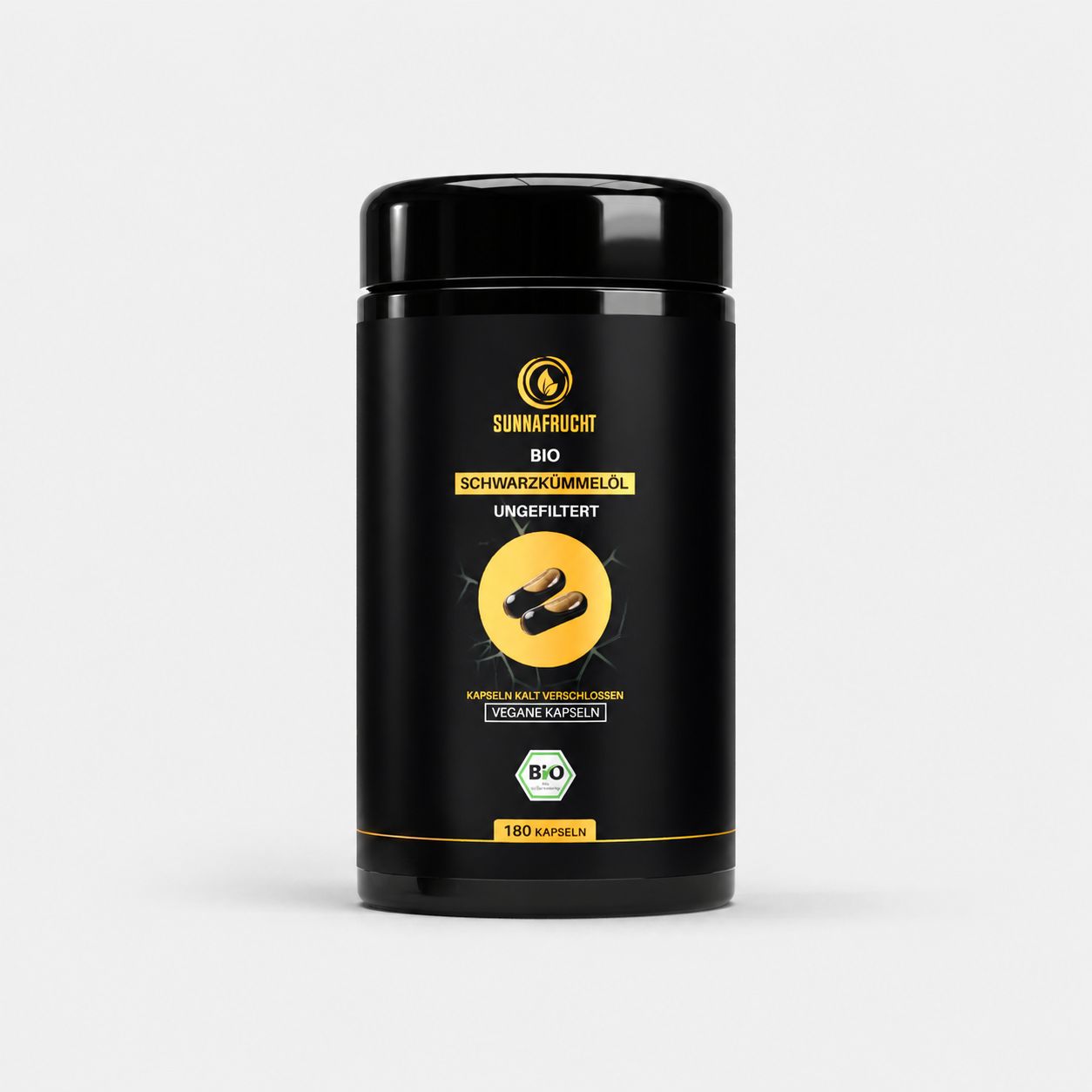 Sunnafrucht® Premium Ungefilterte BIO Schwarzkümmelöl Kapseln 180 St Weichkapseln