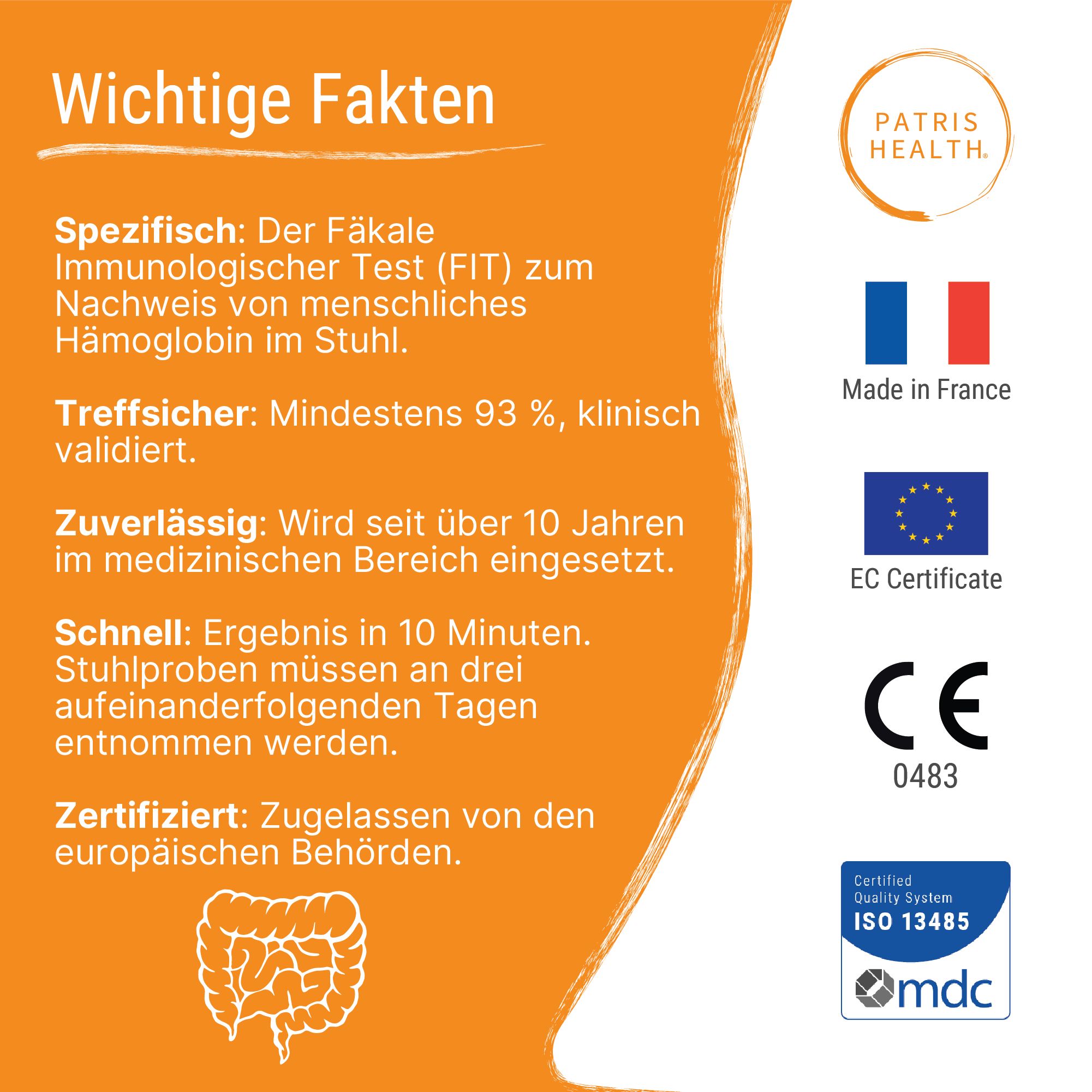 Patris Health® Okkultes Blut im Stuhl Selbsttest 1 St Shop Apotheke