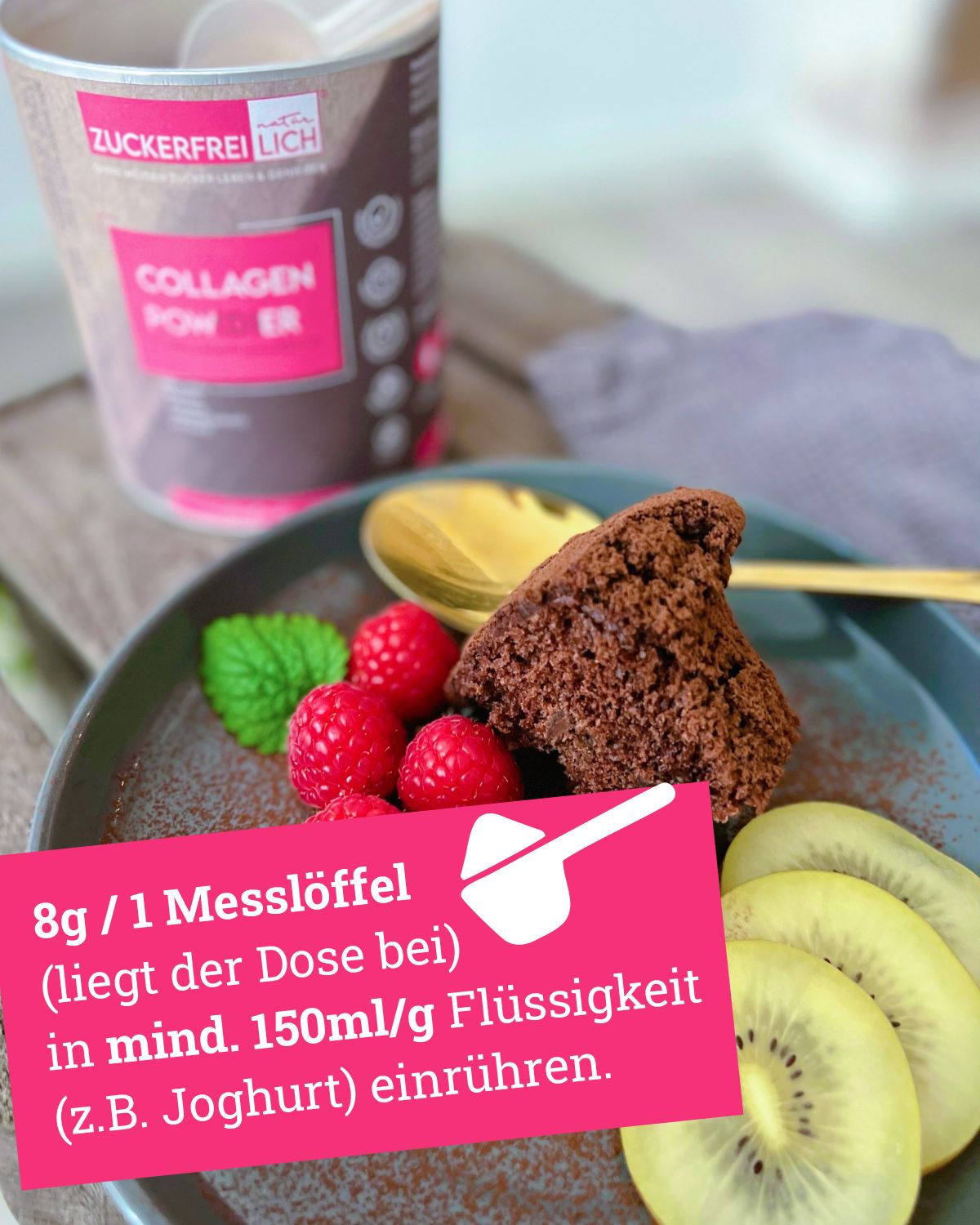 ZUCKERFREIlich Collagen Pulver mit Vitaminen Schokolich