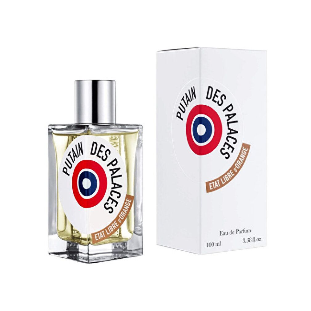 Flakon und Schachtel mit Logo und Schriftzug. Eau de Parfum. Aufschrift: Etat Libre d'Orange Putain Des Palaces.