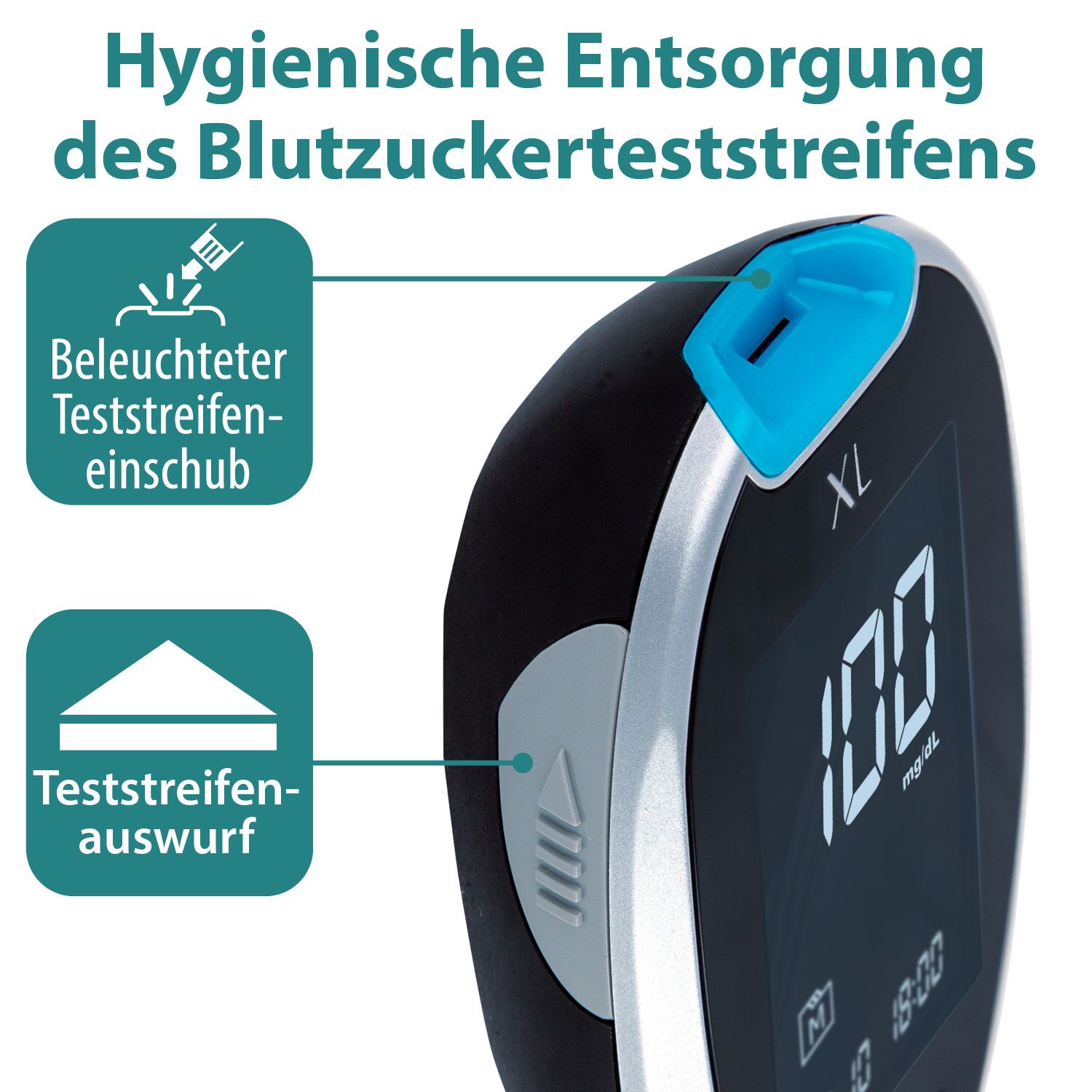 GlucoCheck XL Blutzuckerteststreifen, 100 Stück