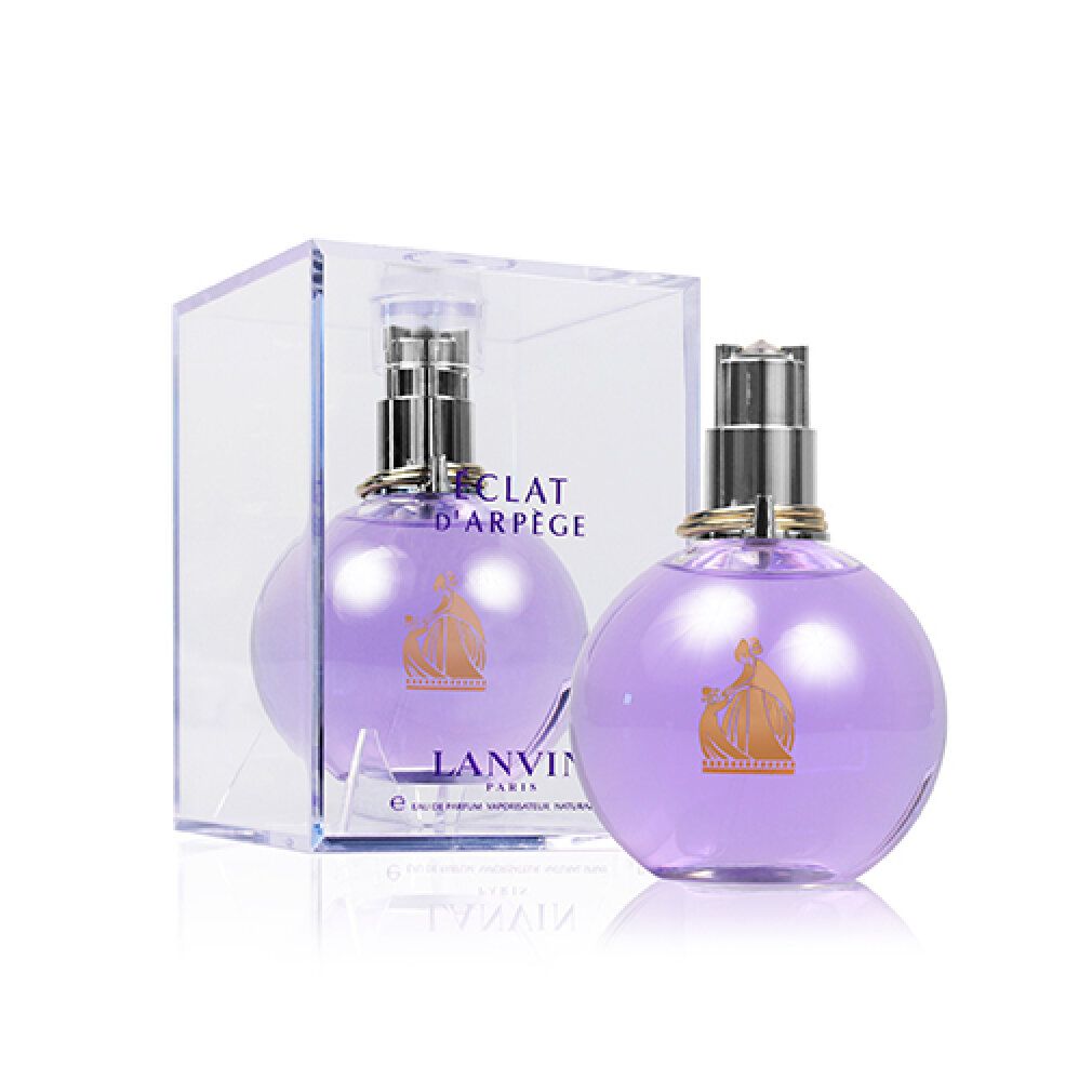 Zwei Flakons in transparenter Verpackung. Lanvin Eclat d'Arpège. Text: Eclat d'Arpège, Lanvin Paris.