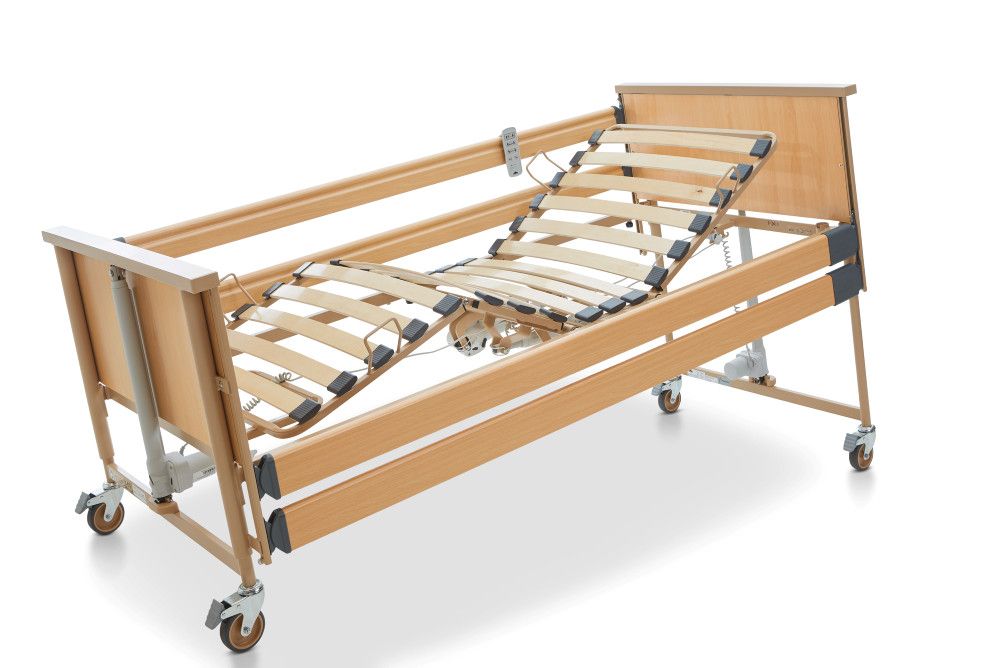 Burmeier - Dali II Krankenpflegebett für die häusliche Pflege, 24 Volt Antrieb mit Holzfederleisten
