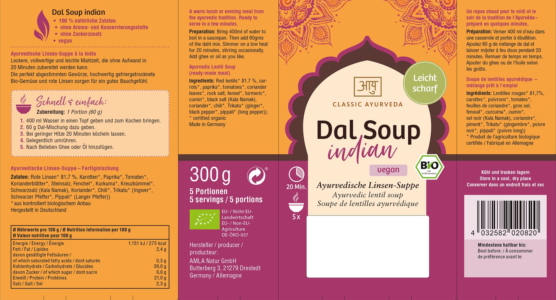 Classic Ayurveda - Dal Soup indian 300 g