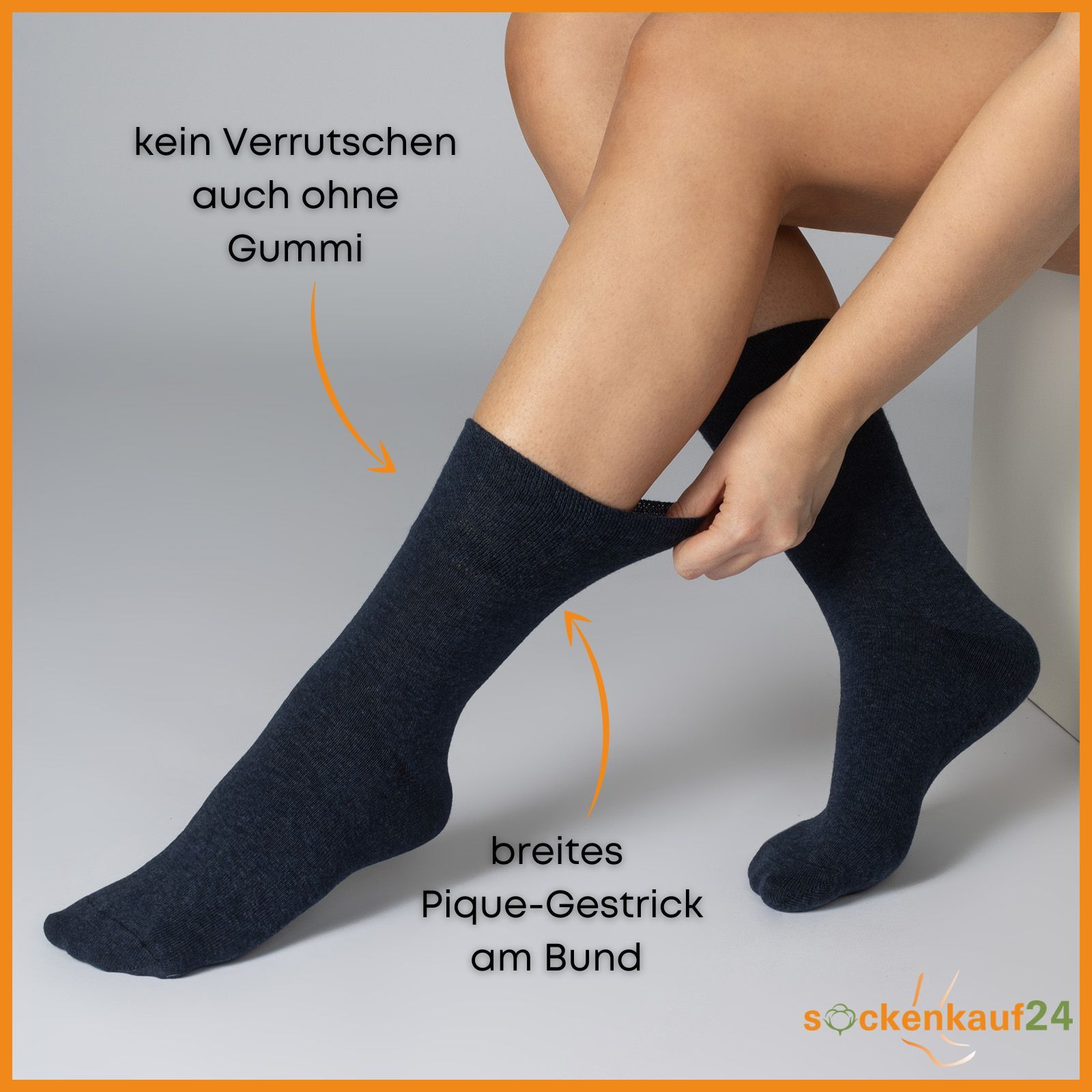 Diabetiker Socken ohne Gummi & ohne Naht aus 97% Baumwolle für Damen und Herren