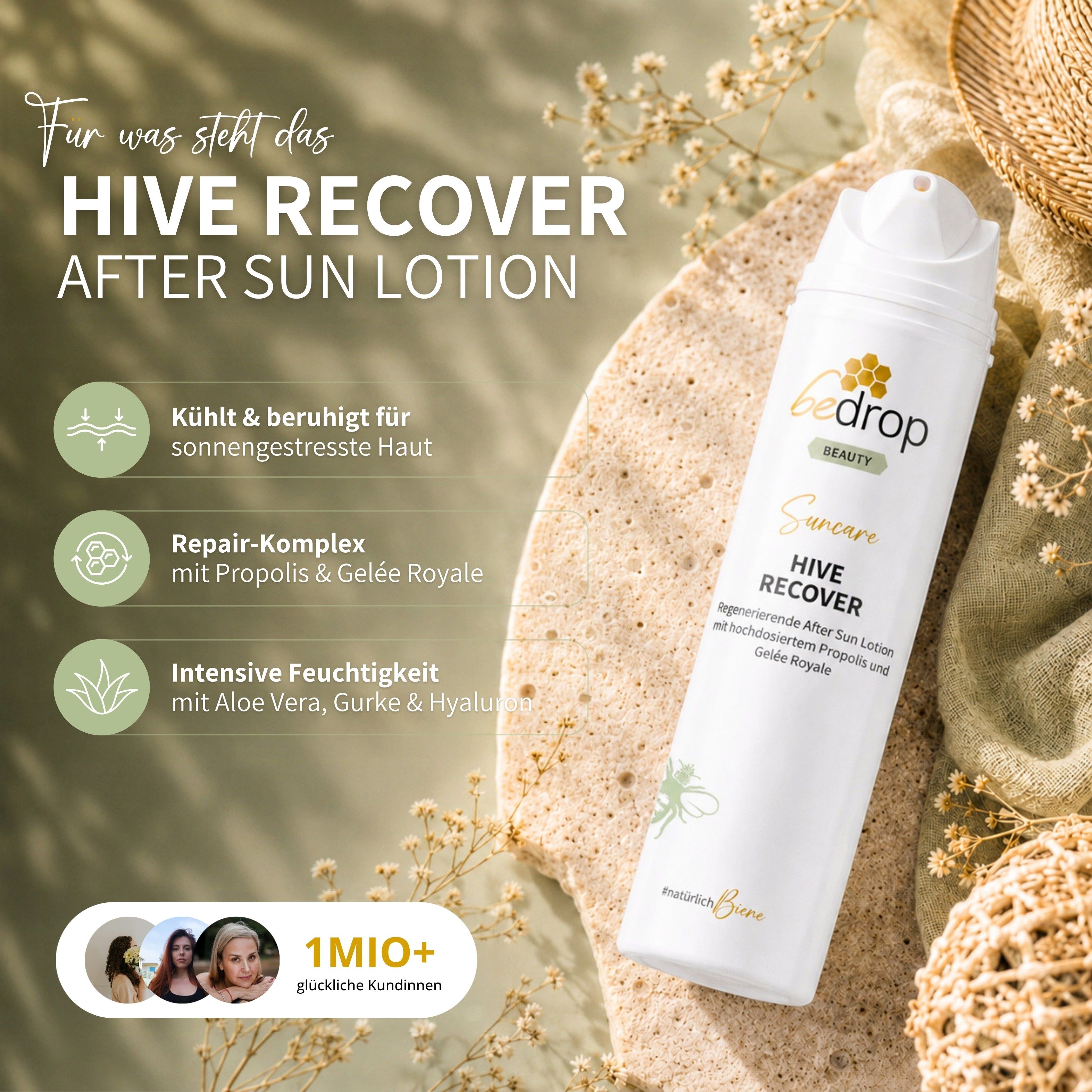Vorteilsset: 3x HIVE RECOVER - After Sun Lotion mit hochdosiertem Gelée Royale & Propolis