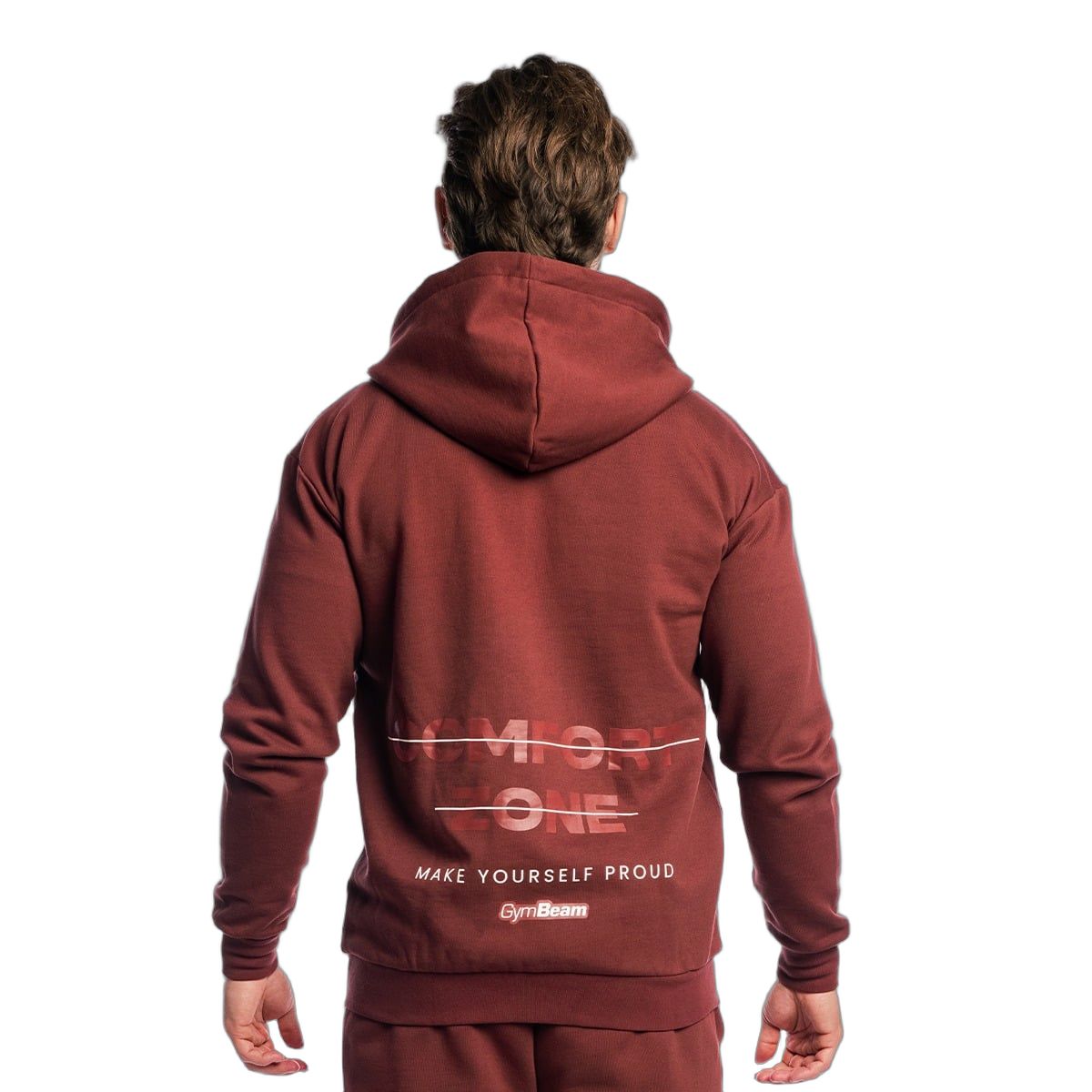 GymBeam Herren Hoodie Oversized mit Reißverschluss und Kapuze Zone Cherrywood 1 St