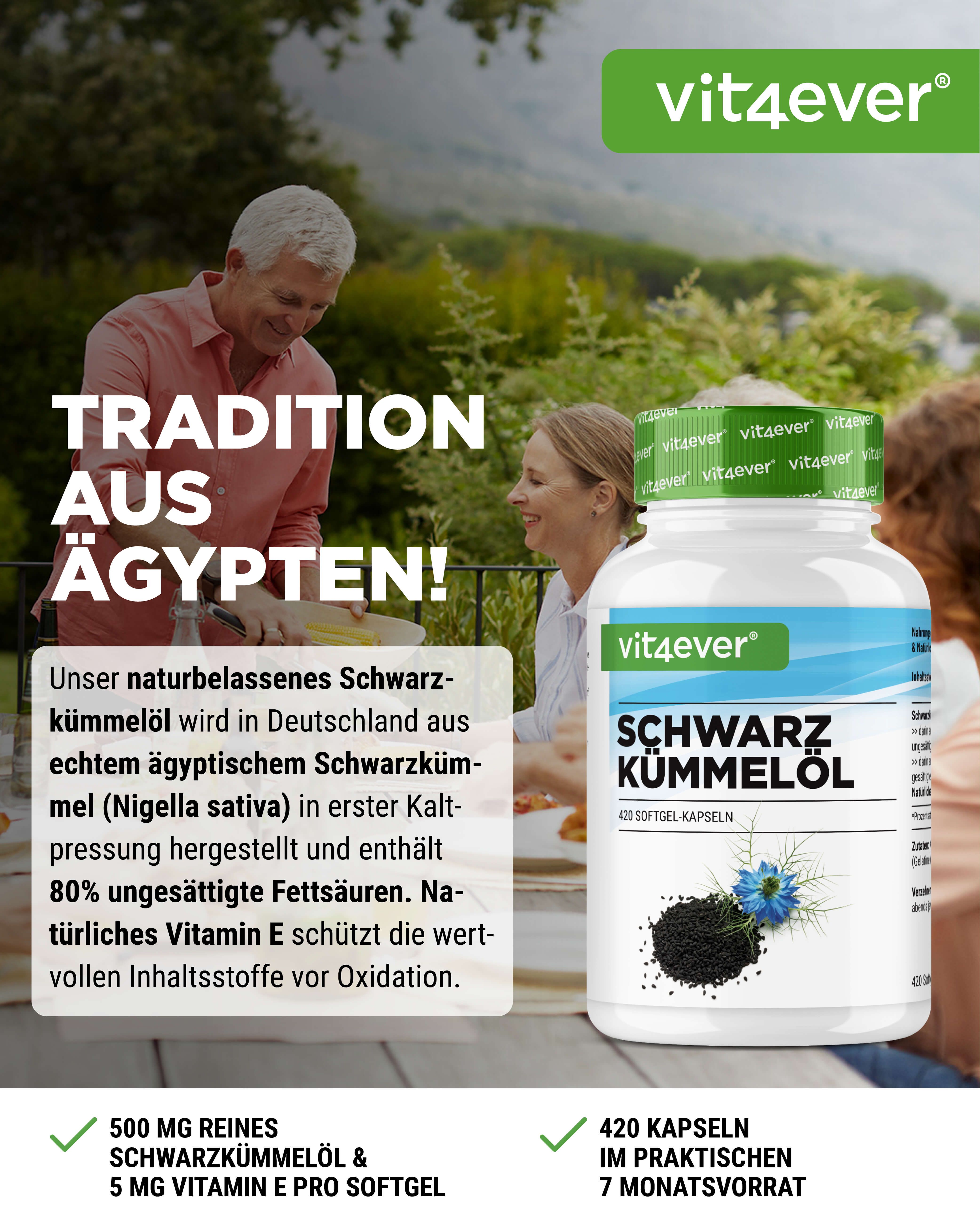 vit4ever Schwarzkümmelöl 420 St Kapseln