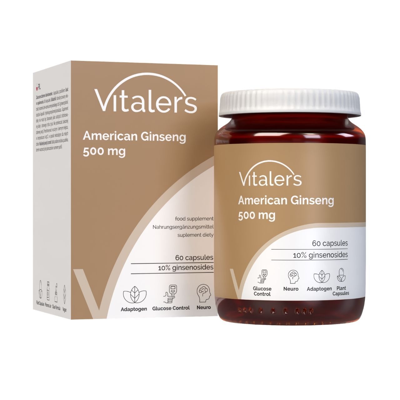 Vitaler’s American Ginseng 500 mg 60 St Kapseln