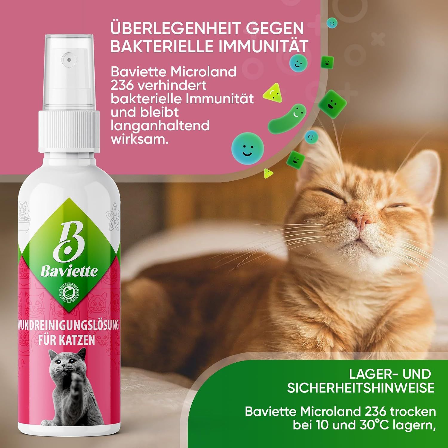 Baviette Wundreinigungslösung für Katzen