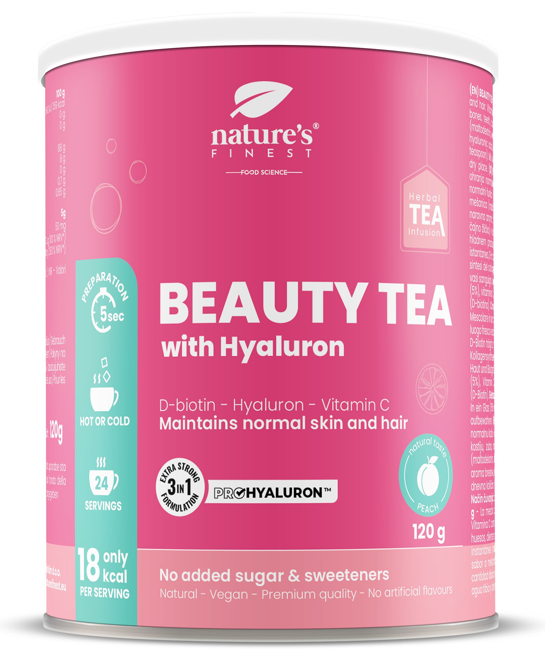 Nature's Finest Beauty tea - Tee fur Haut und Haare mit Kollagen mit Hyaluronsäure und Biotin