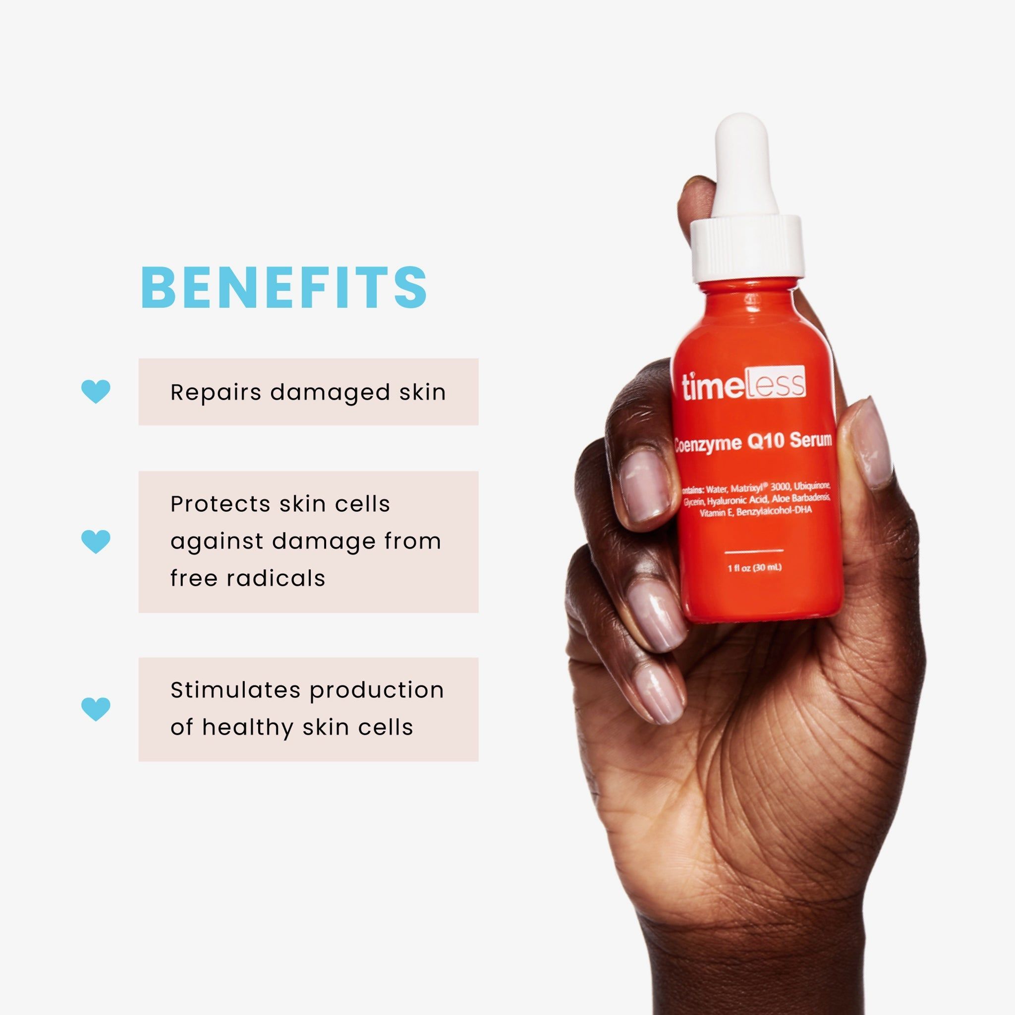 Timeless Coenzyme Q10 Serum - mit Coenzym Q10 Ubiquinol und Hyaluronsäure, Anti-Aging, 30 ml