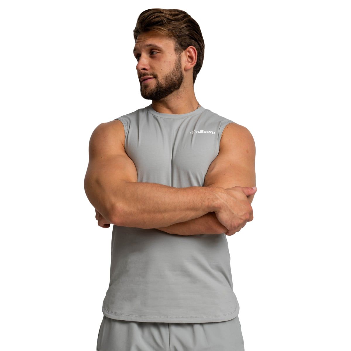 GymBeam Tanktop Herren Regular TRN Grau aus Baumwoll-Elastan-Material