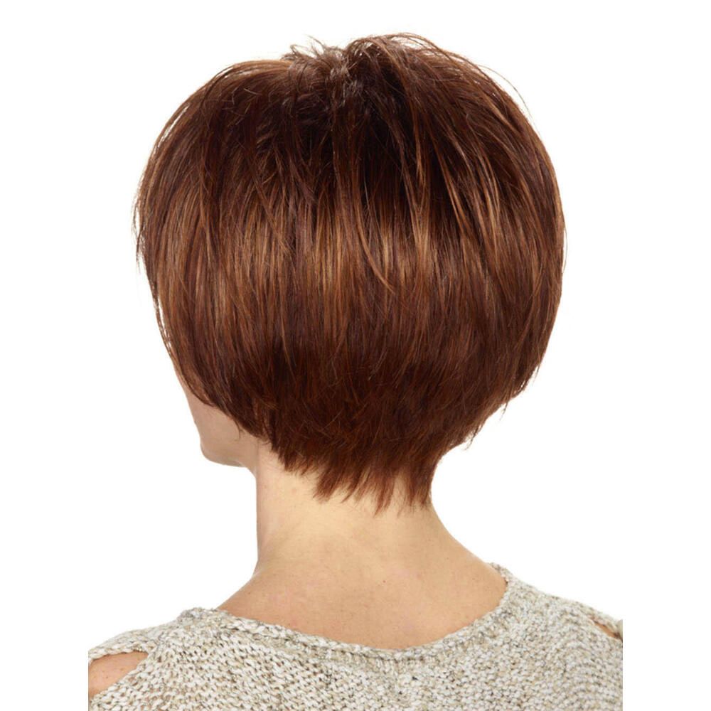 Kurzhaarperücke, rotbraune Farbe, Rückansicht.