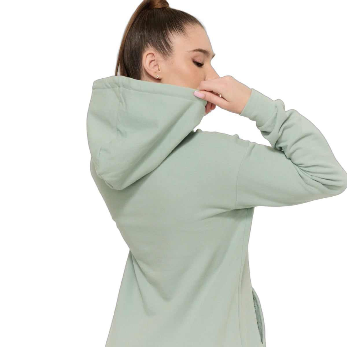 GymBeam Hoodie Damen Longline regular mit Kapuze Eucalypt