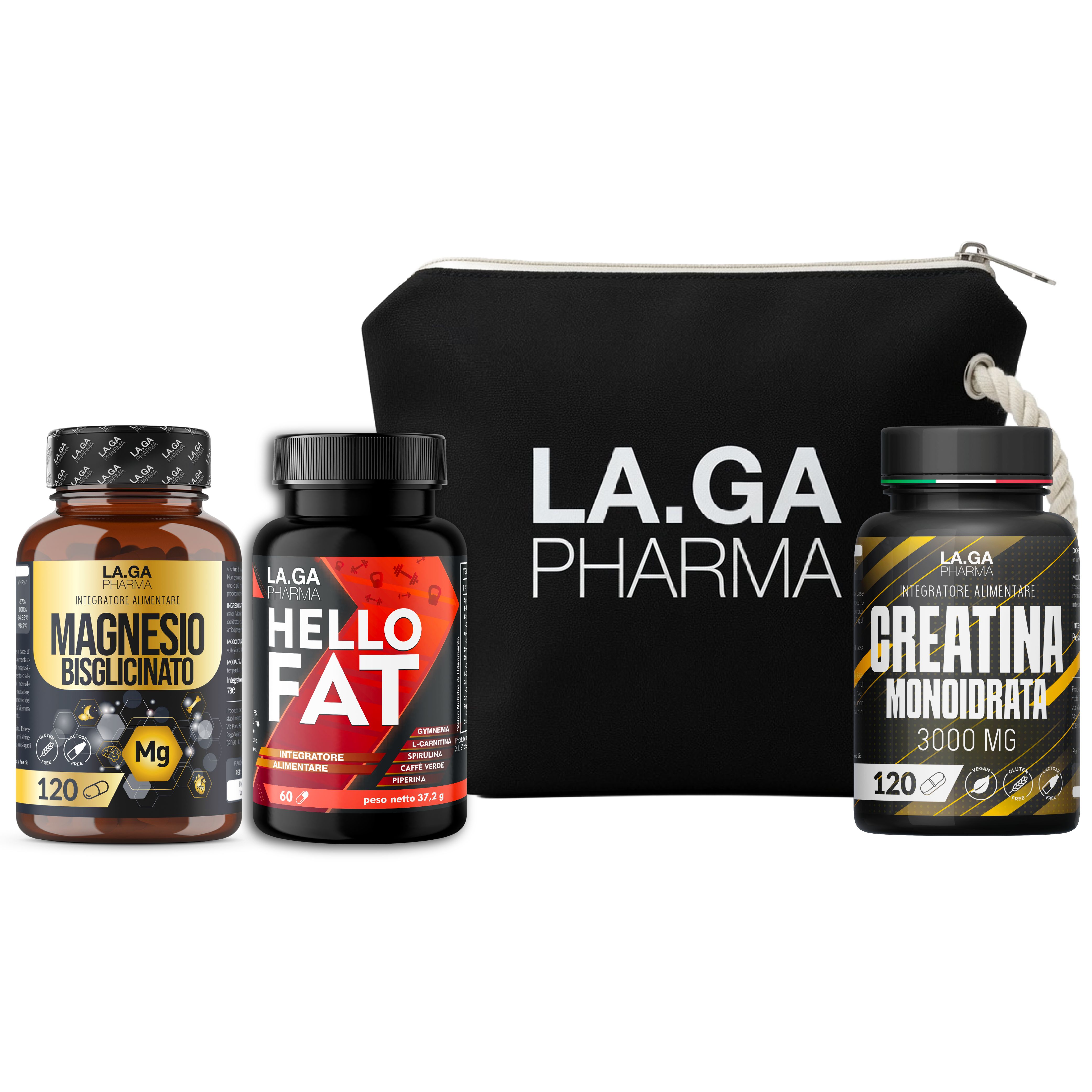 La.ga Sport & Form Bundle – Magnesium + Kreatin HelloFat Strand-Clutch 300 St