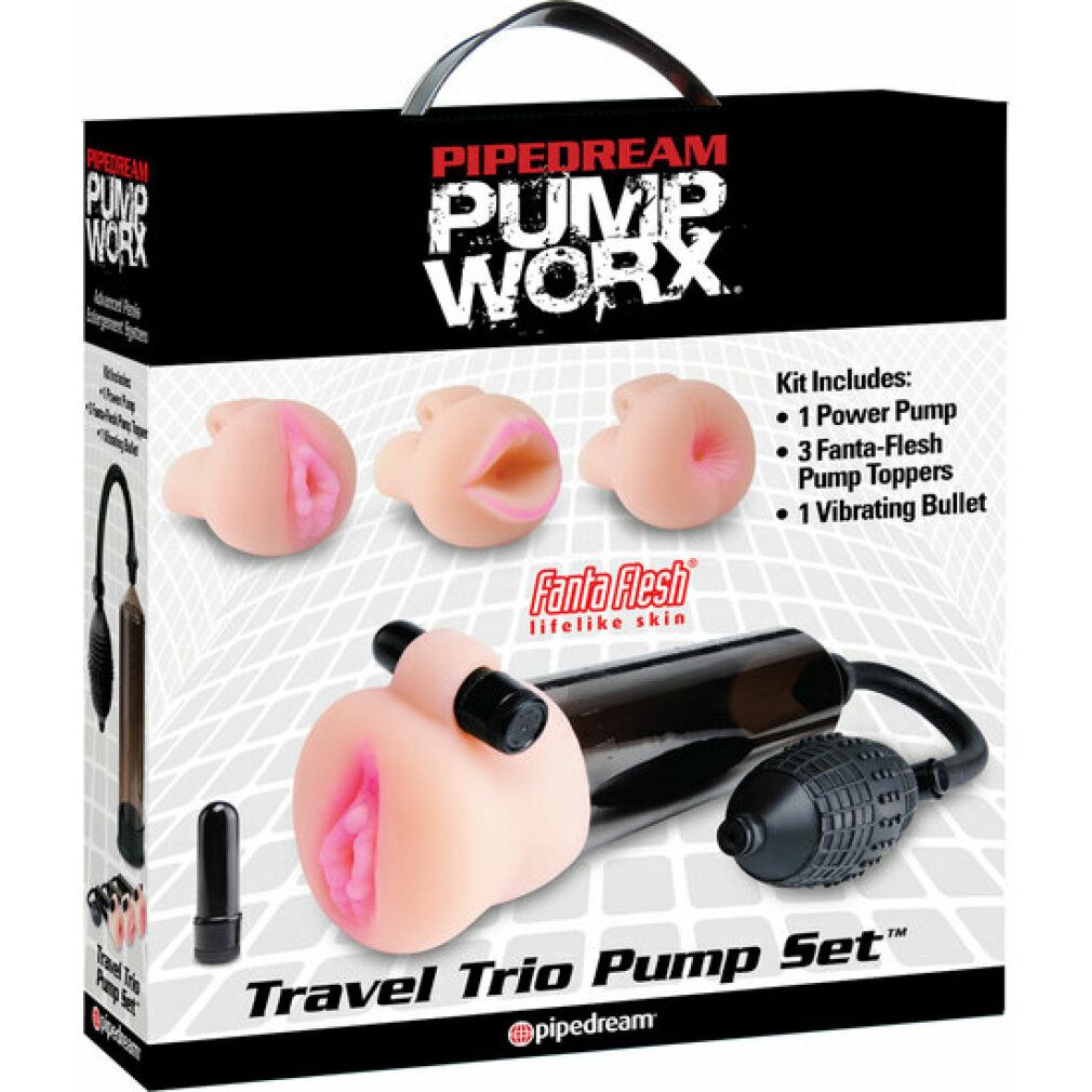 Penispumpe „Travel Trio Pump Set“ mit Vibrobullet