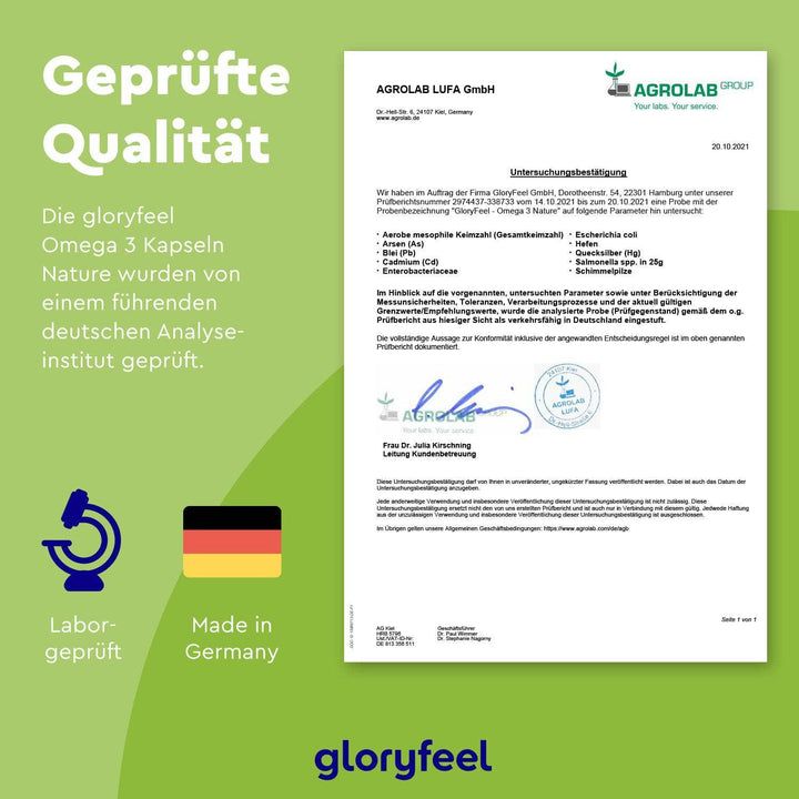gloryfeel® Premium Omega 3 Fischöl Kapseln