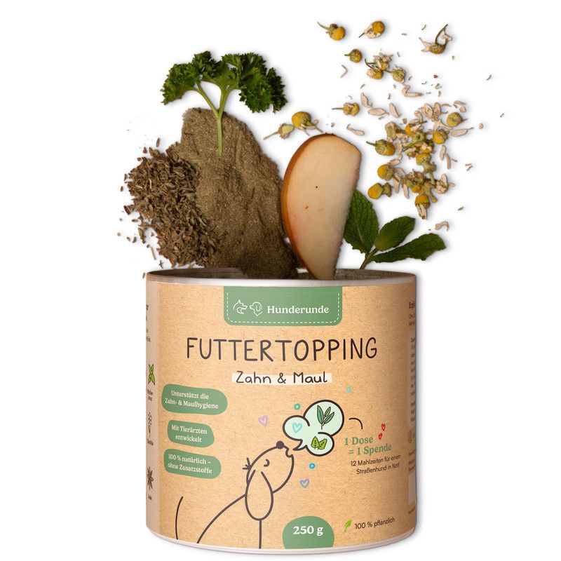 Hunderunde Futtertopping Zahn & Maul