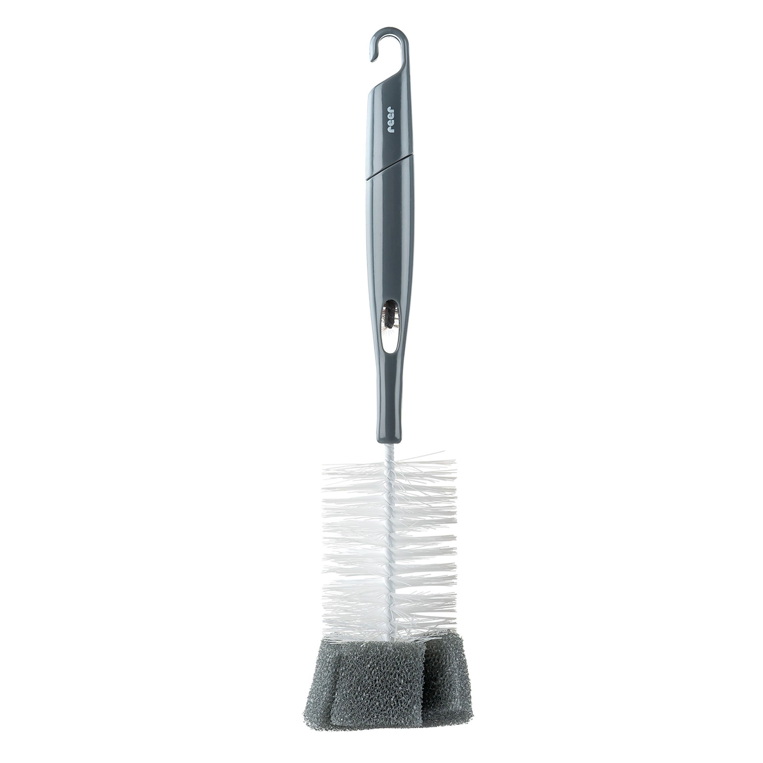 reer 2in1 Flaschen- und Saugerbürste, Grau / Weiß 1 St