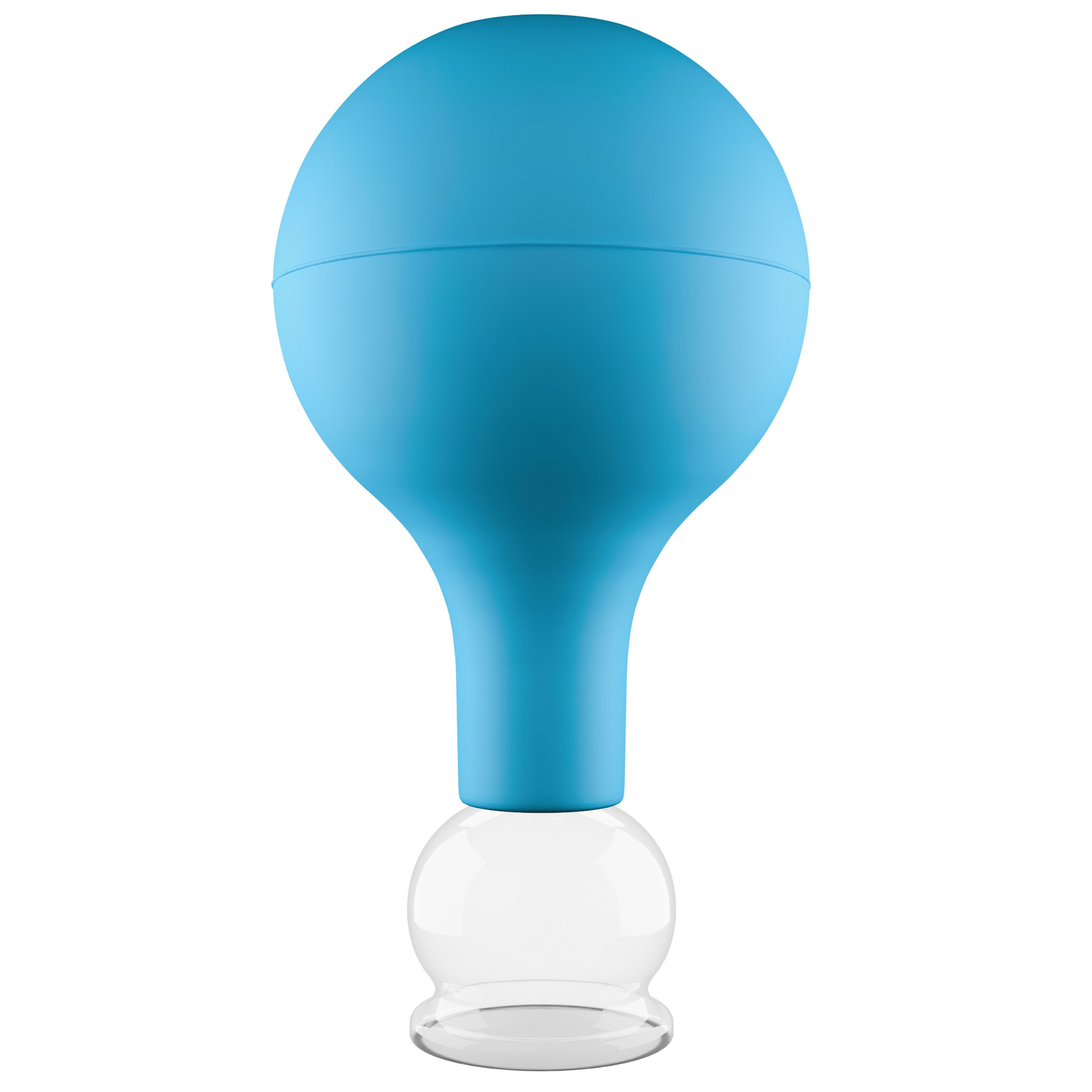 Pulox Schröpfglas aus Echtglas mit Saugball - 25mm in Blau