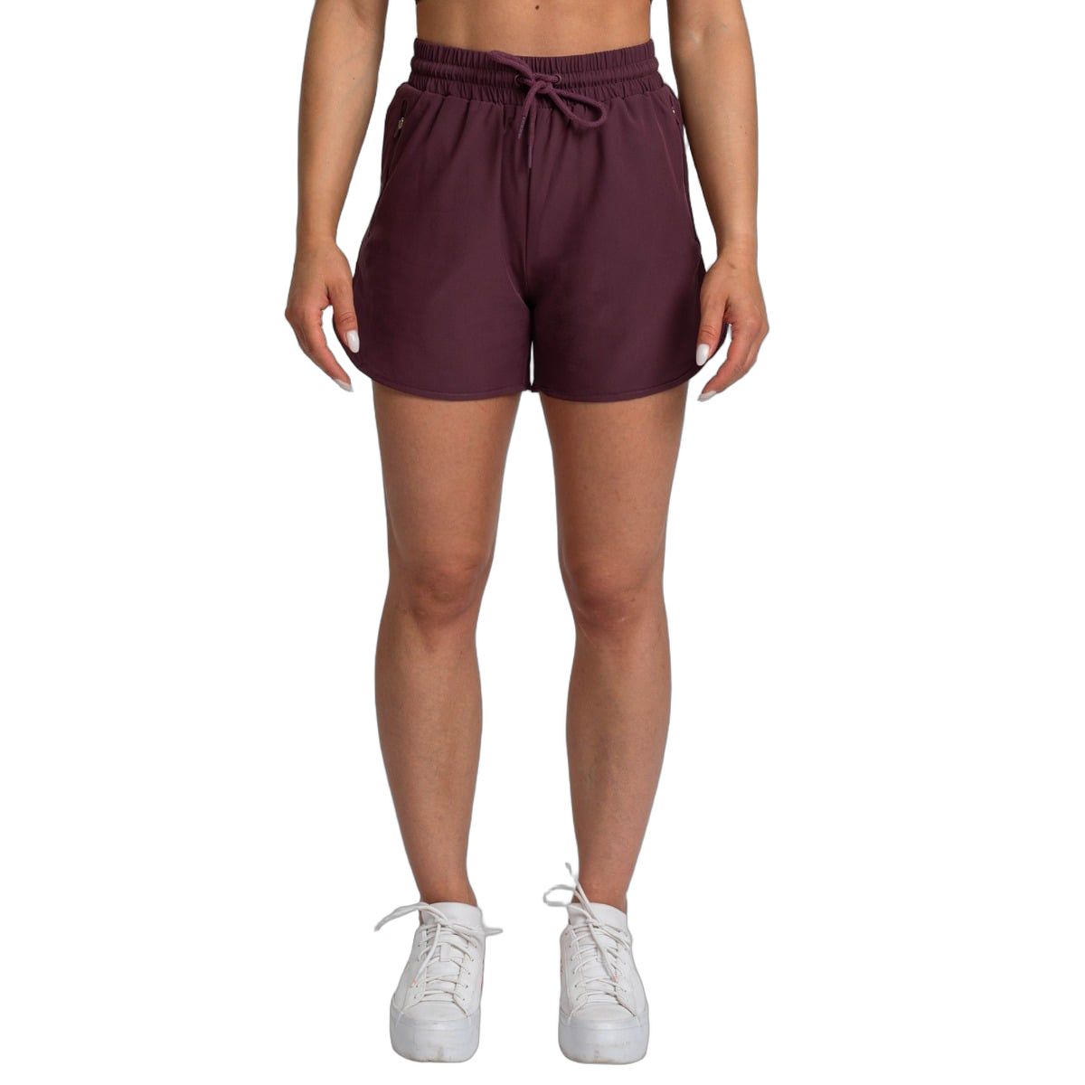 GymBeam Shorts Damen regular mit Kordelzug und Taschen in Eggplant 1 St