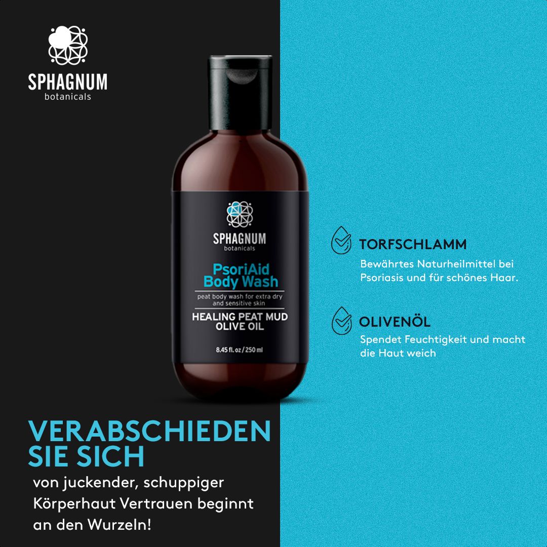 Sphagnum Botanicals Psoriasis Body Wash - mit Olivenöl & Torf-Schlamm