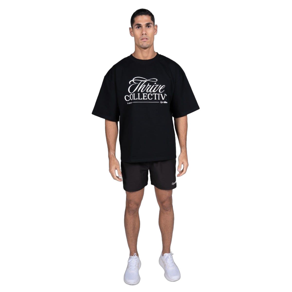 GymBeam T-Shirt Herren Thrive oversized mit Boxy-Schnitt in Schwarz