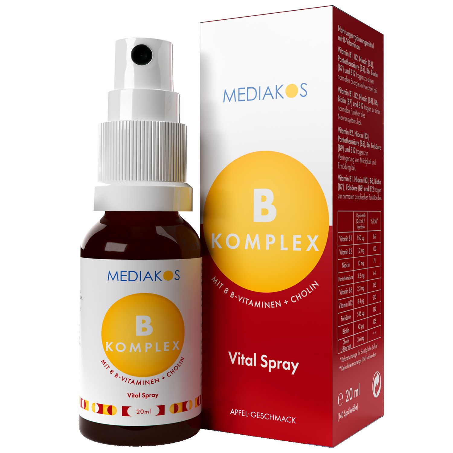 Mediakos® Vitamin B12 + B6 + Folsäure Vital Spray