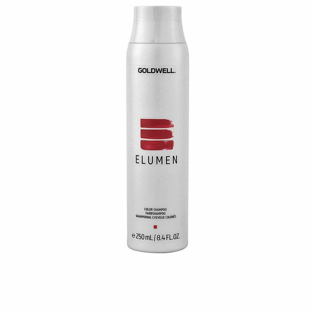 Goldwell Elumen Color Shampoo. Weiße Flasche mit rotem Logo und Schriftzug. Volumenangabe: 250 ml / 8.4 FL.OZ.