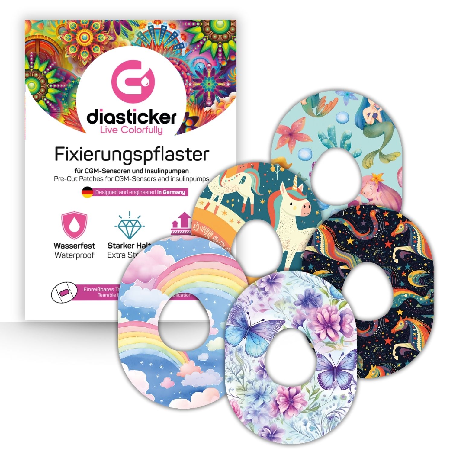 Diasticker® Dexcom G7 Fixiertapes 'Mix-Paket Fairytale' 5 St