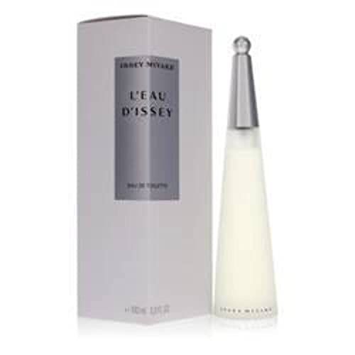 Parfümflasche und Verpackung. Aufschrift 'Issey Miyake L'Eau d'Issey Eau de Toilette'.