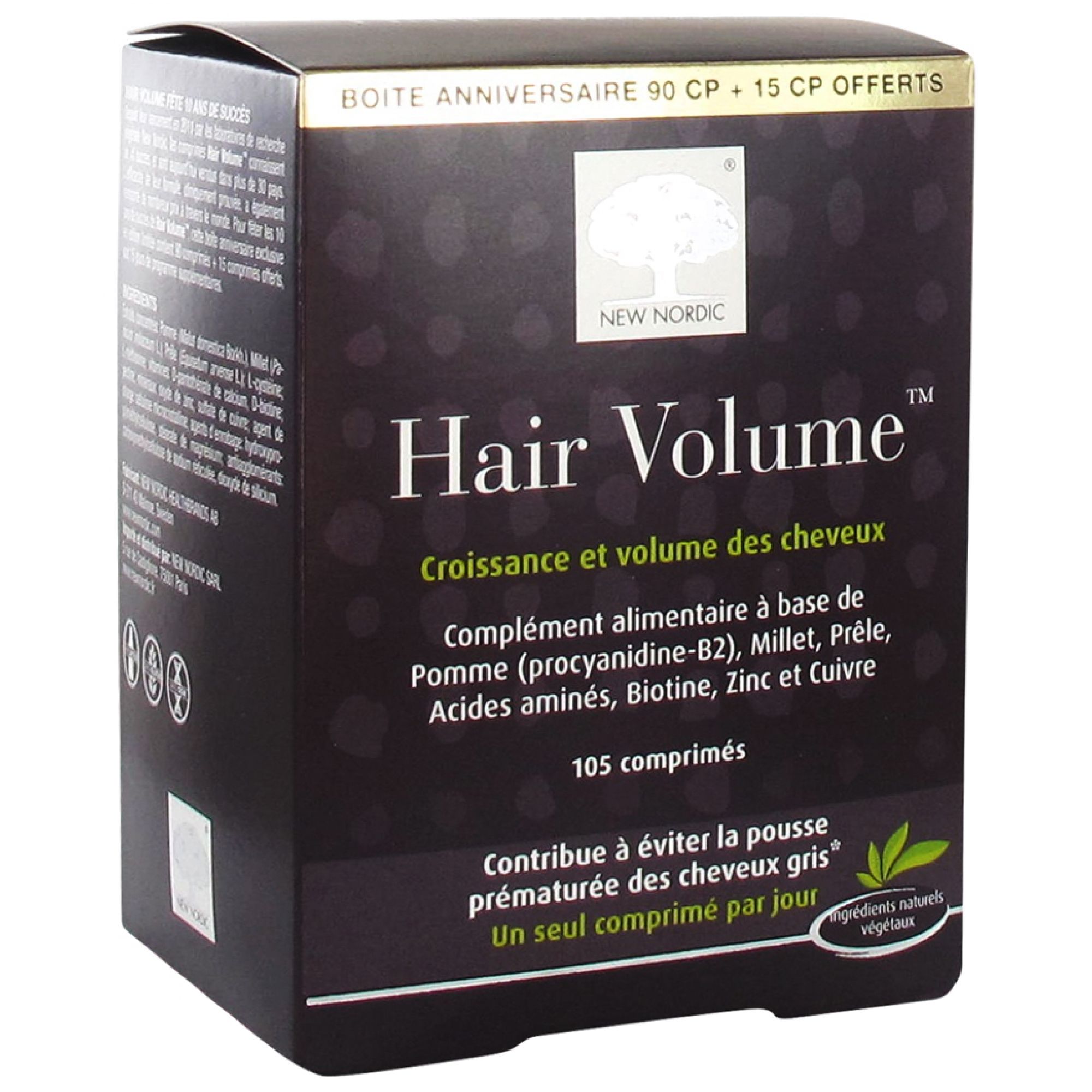 New Nordic Hair Volume 90 Tabletten + 15 Geschenkt 8,7x6,4x11,5 cm