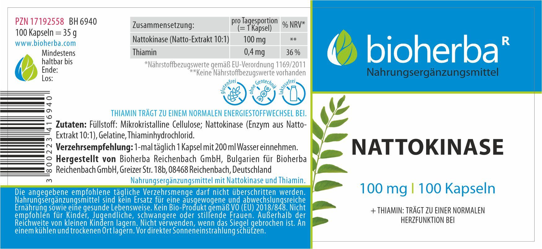 Bioherba Nattokinase Kapseln