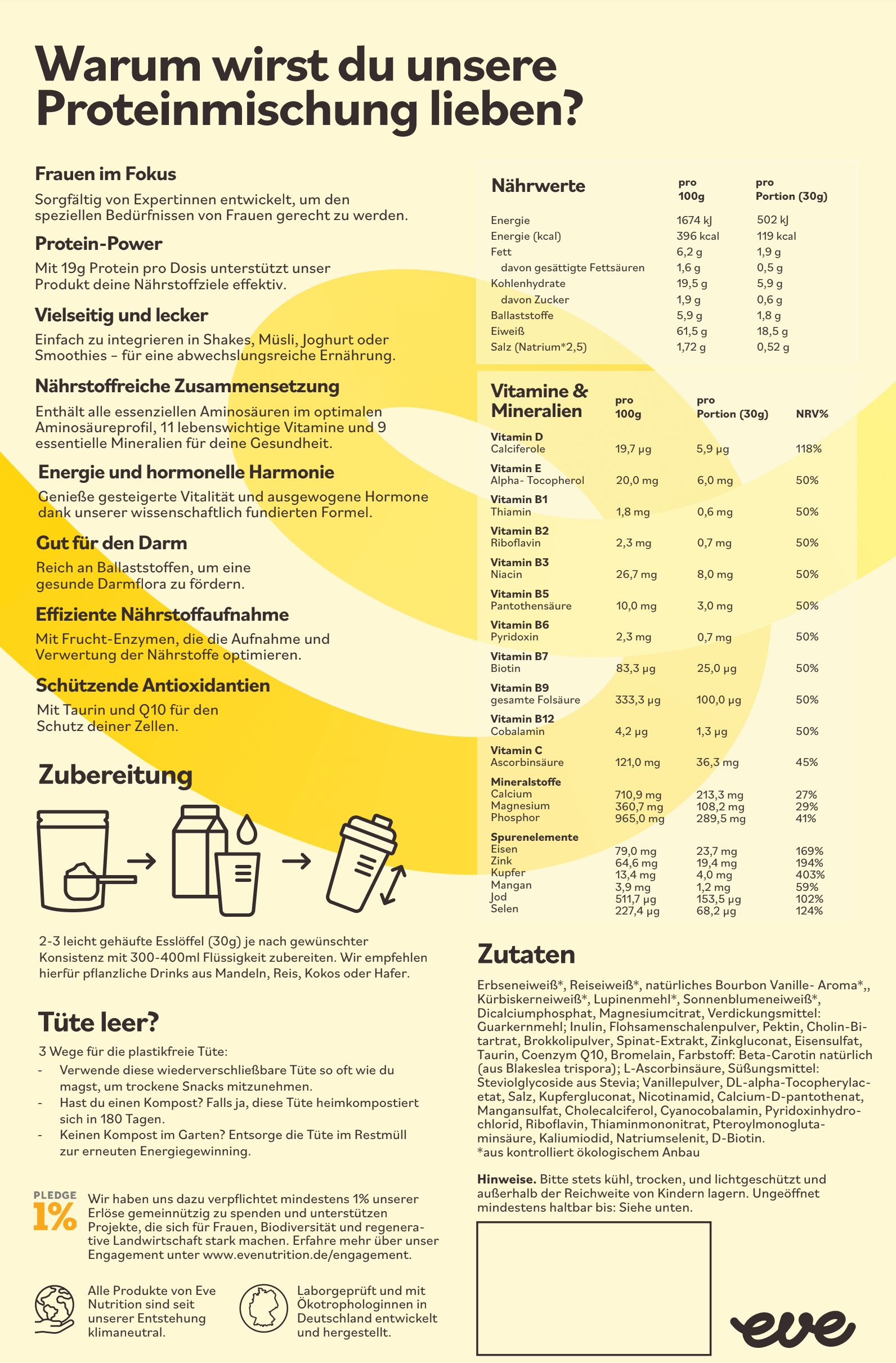 Eve Nourishing Vanilla Protein (vegan)