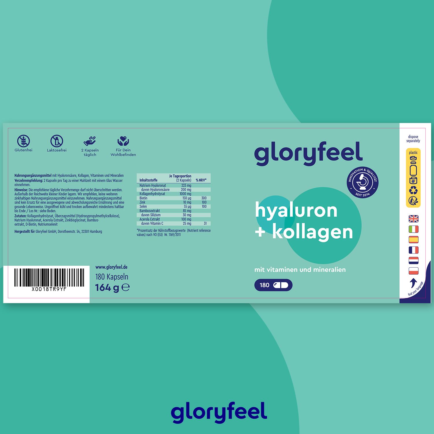 gloryfeel Hyaluron + Collagen Kapseln