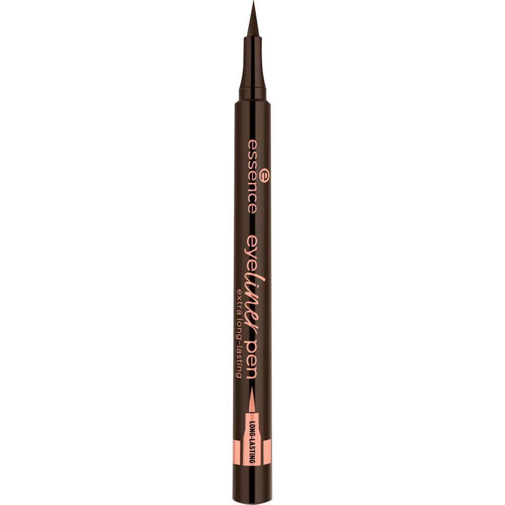 Essence Eyeliner Stift Extra Langanhaltend. Schwarzer Stift mit Spitze. Schriftzug und Logo auf dem Stift.
