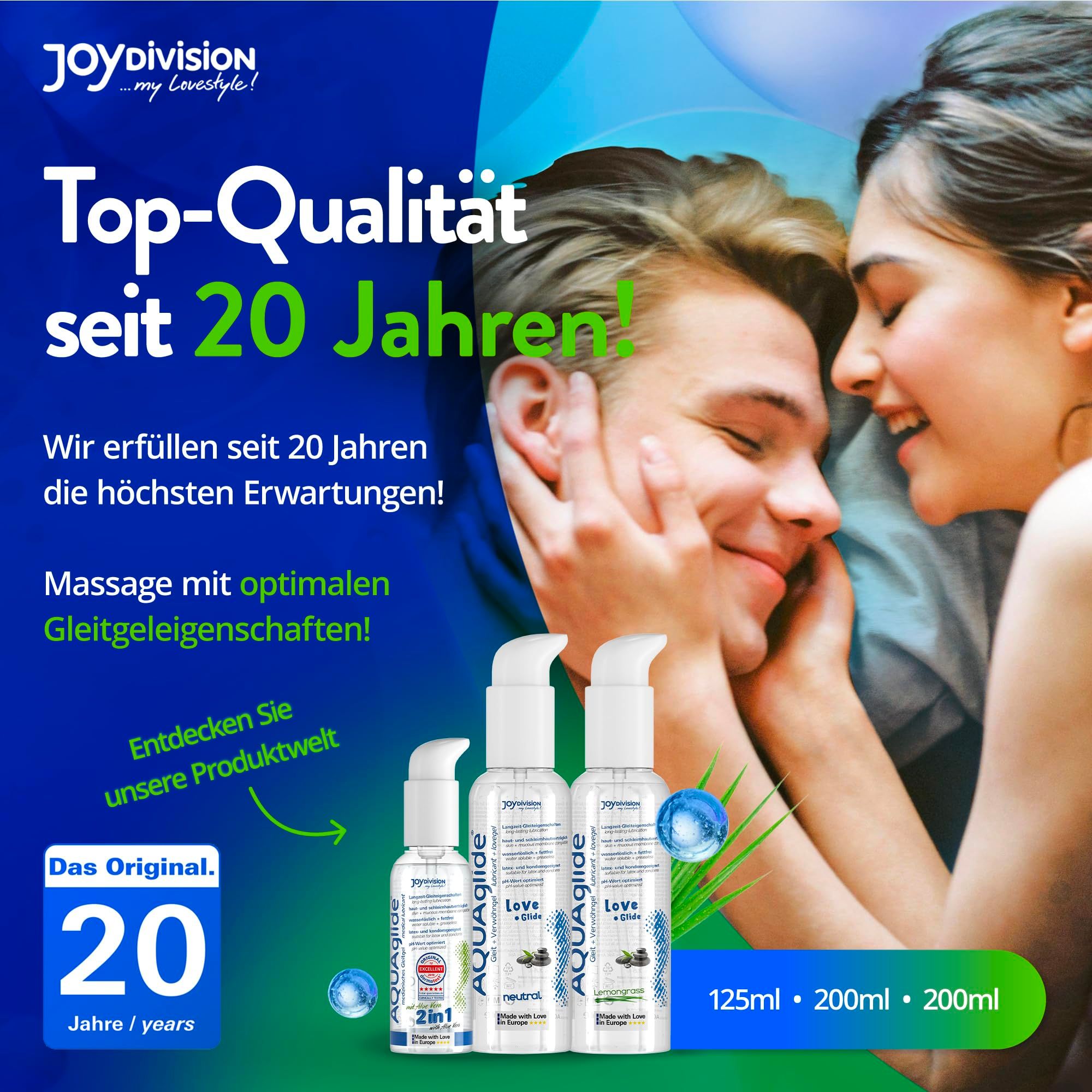 AQUAGLIDE Massage + Glide Lemongrass in verschiedenen Grössen.
