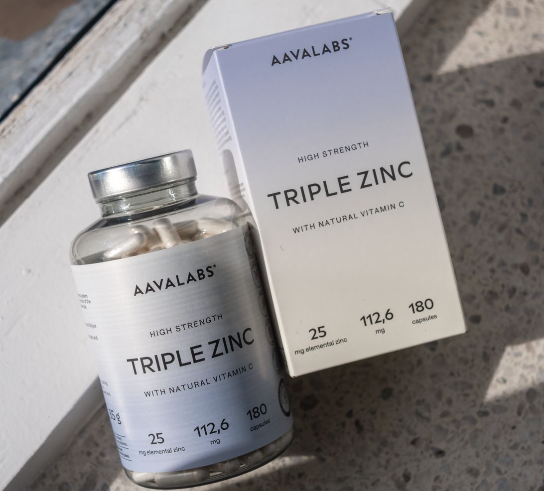 Aavalabs Triple Zinc Kapseln und Verpackung, 180 Kapseln.
