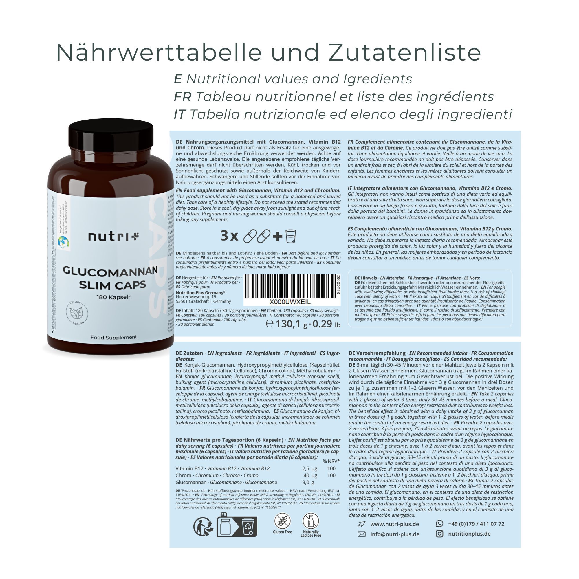 Nutri+ Kilopurzler Glucomannan - Appetitzügler