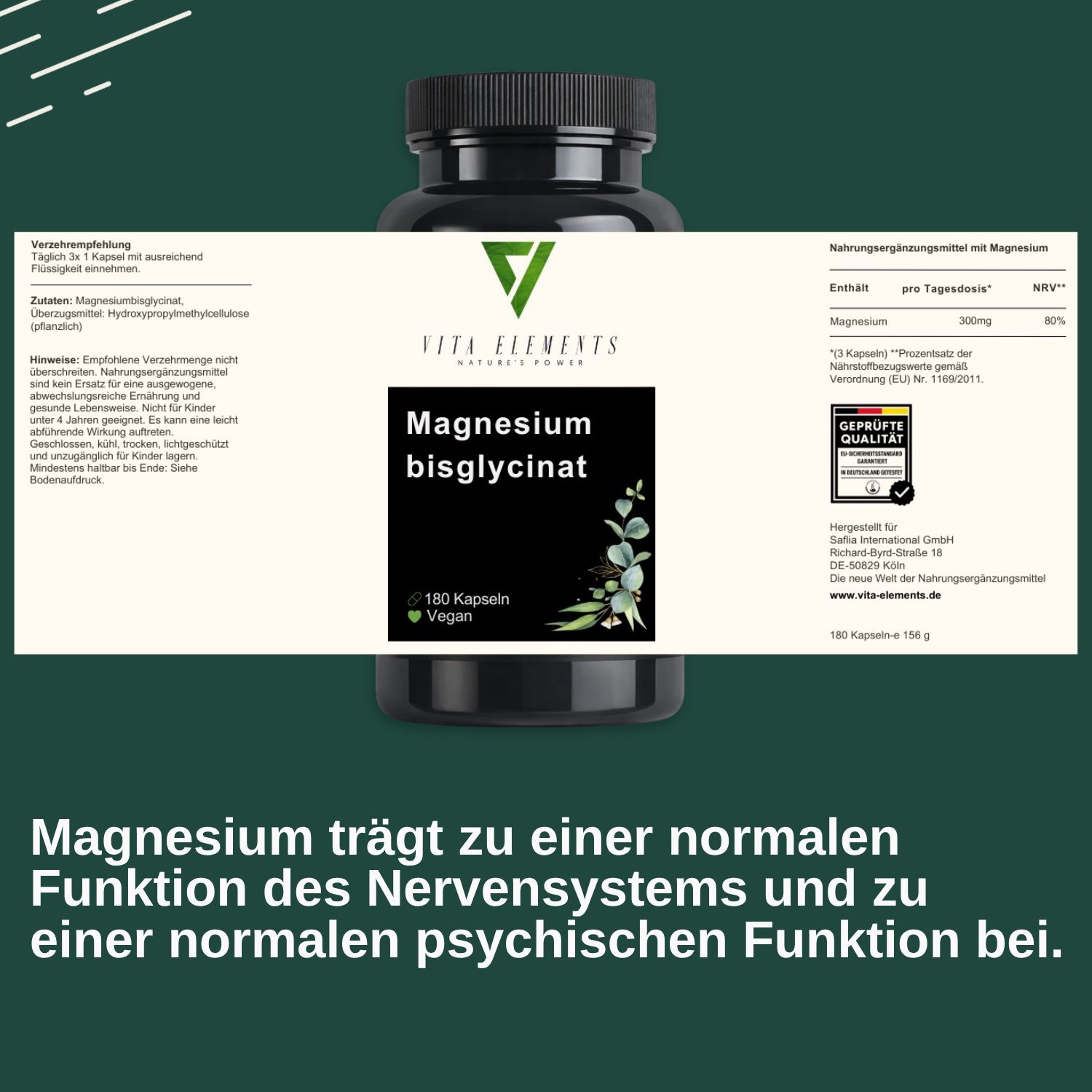 Vita Elements Magnesiumbisglycinat Kapseln