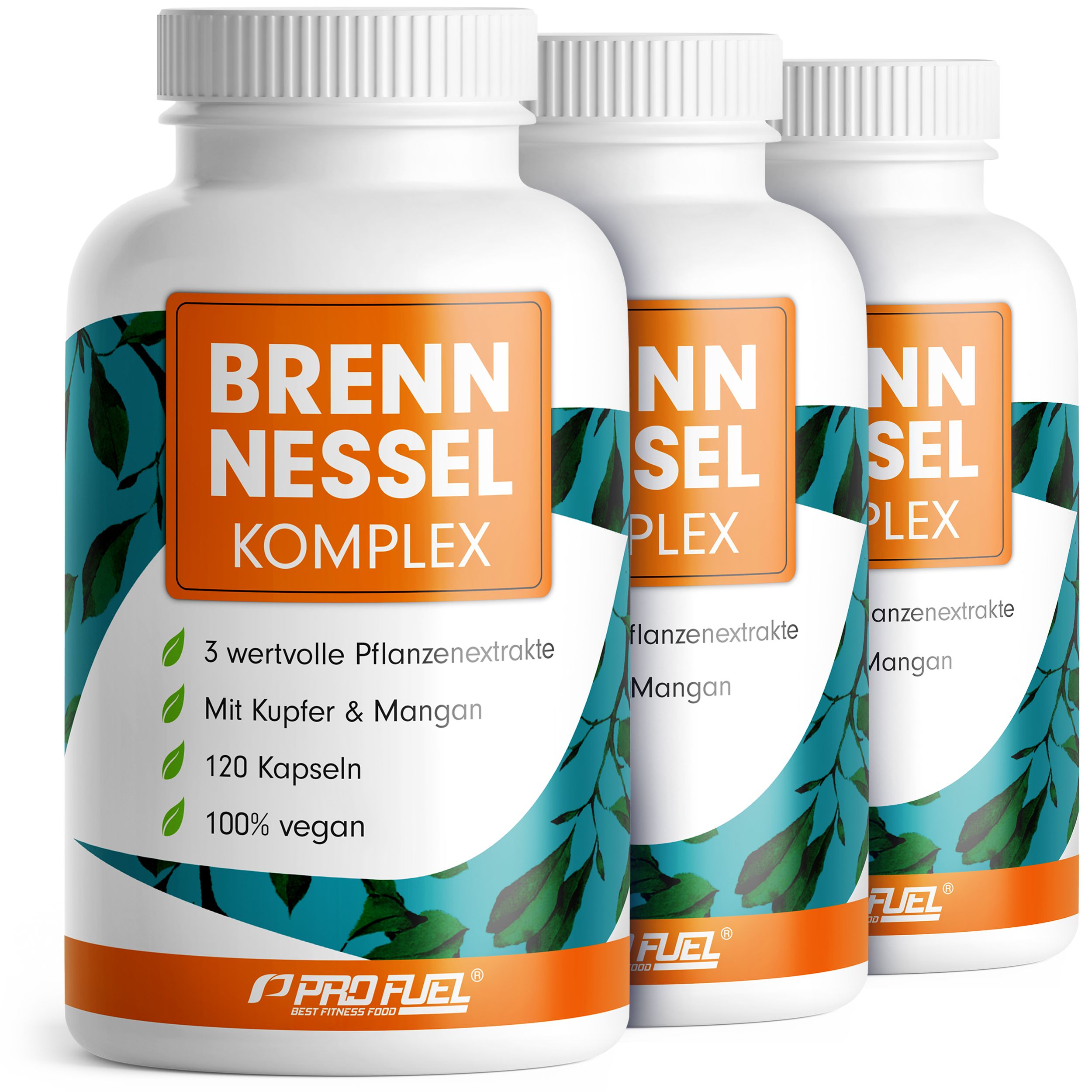 Profuel - Brennesselkapseln 120x optimal hochdosiert - 800 mg Brennnessel - 360 Kapseln