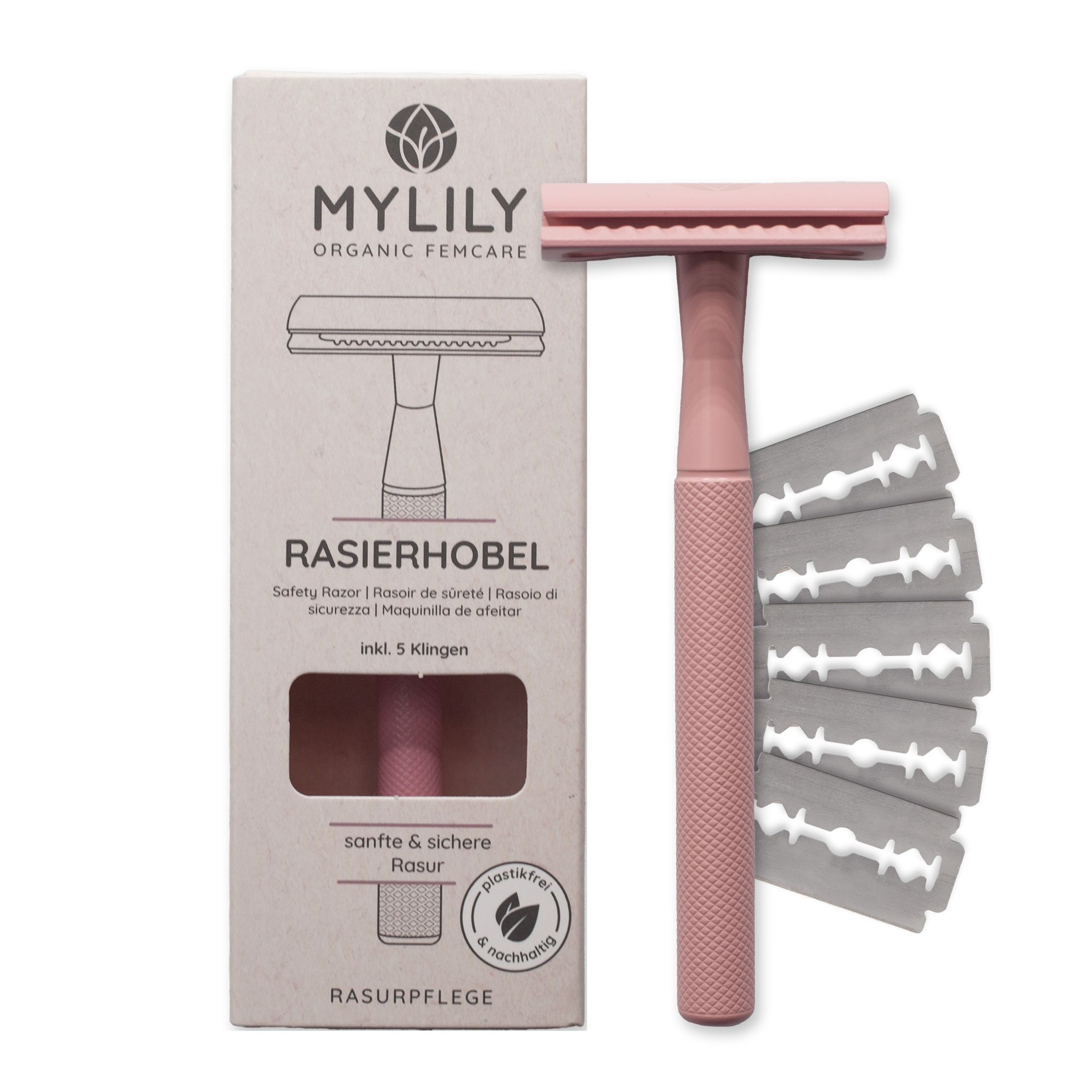 MYLILY Rasierhobel inklusive 5 Klingen - Rosa