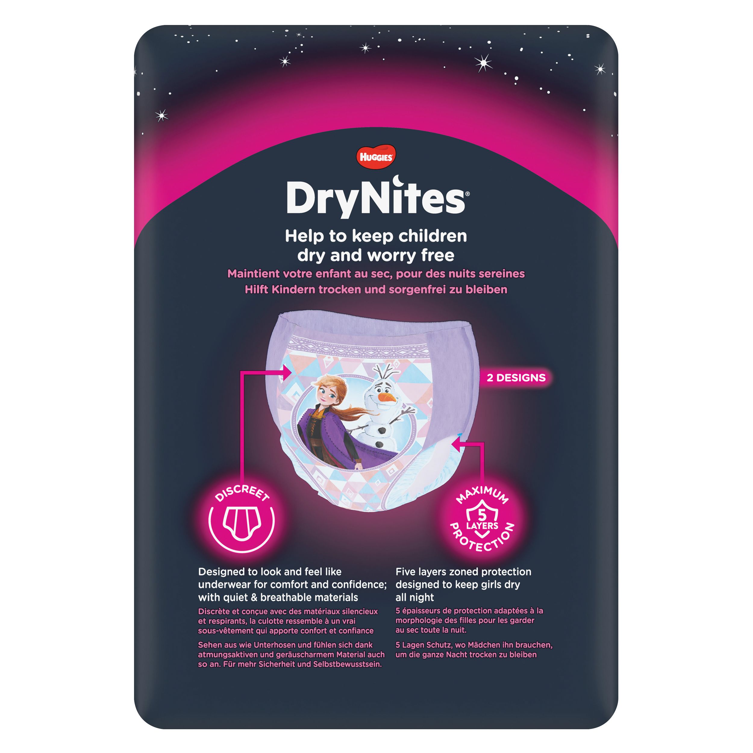 Huggies DryNites Windeln Windelhosen Mädchen 3-5 J. (16-23kg) Monatspack