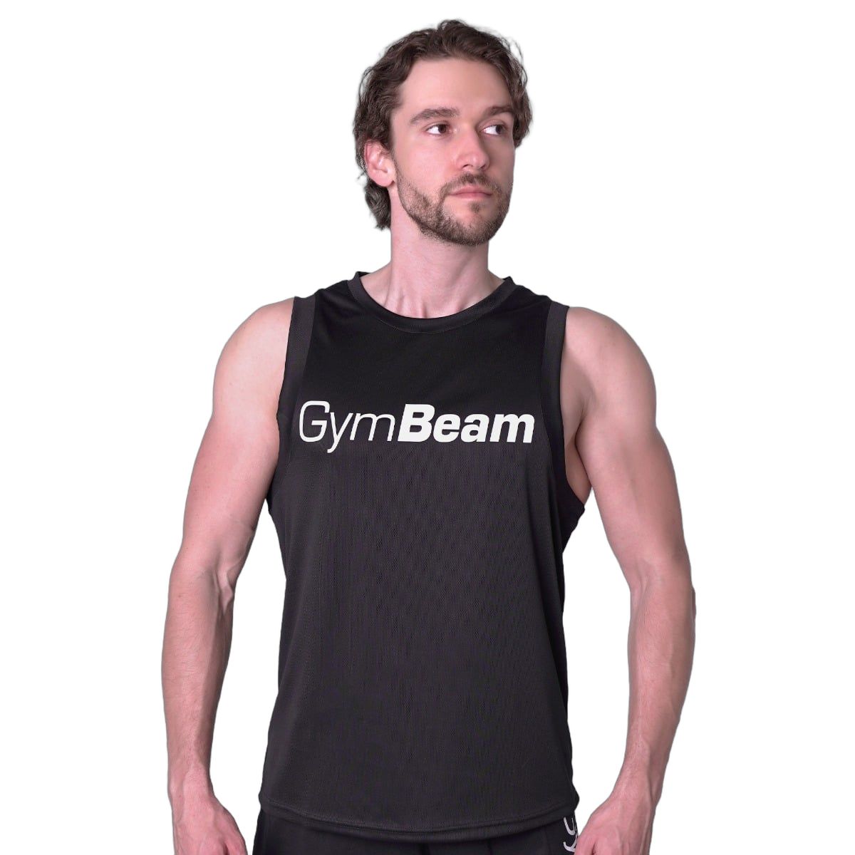 GymBeam Tanktop Herren regular aus Polyester im Essence-Modell Schwarz 1 St