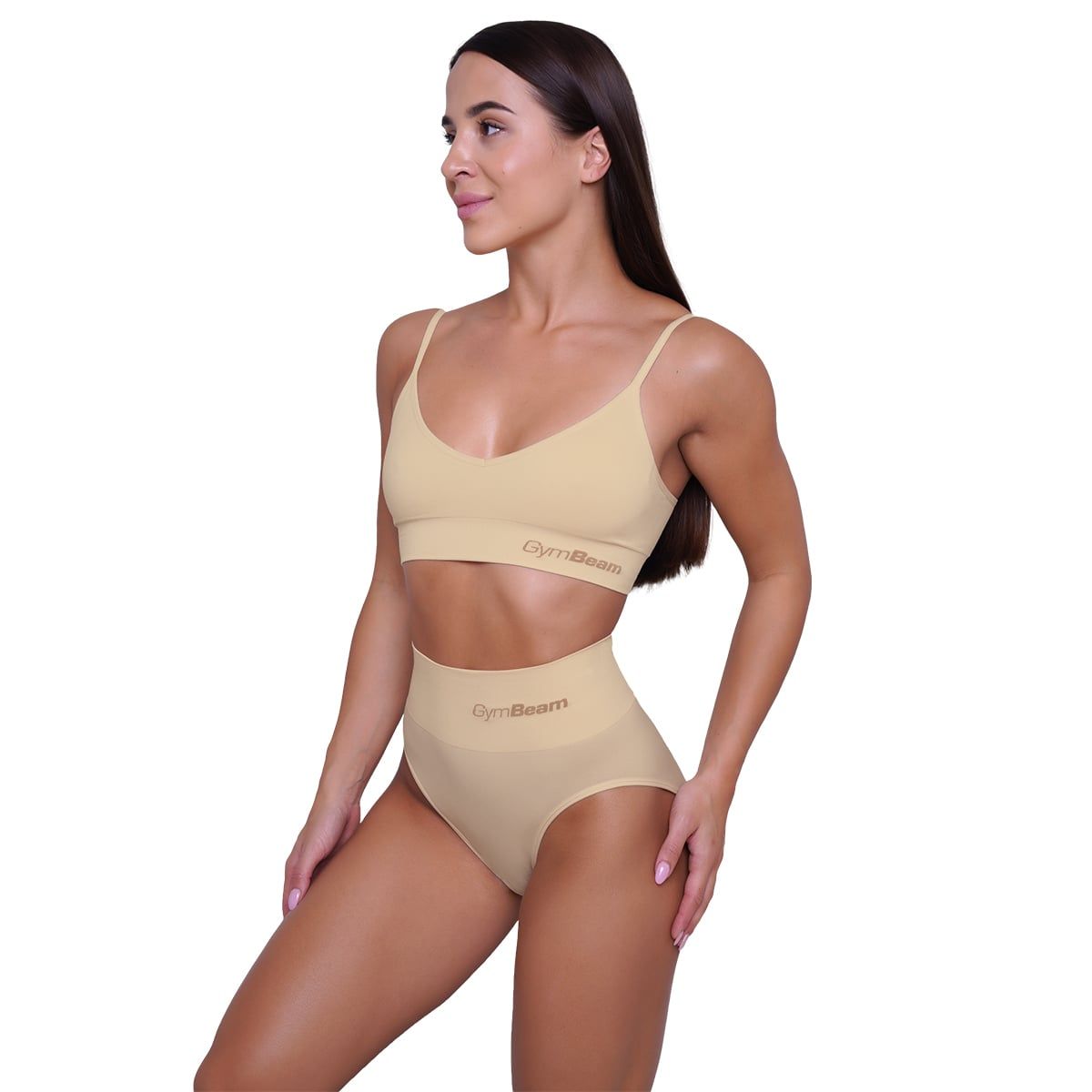 GymBeam Sport-BH Damen Triangle mit verstellbaren Trägern in Nude