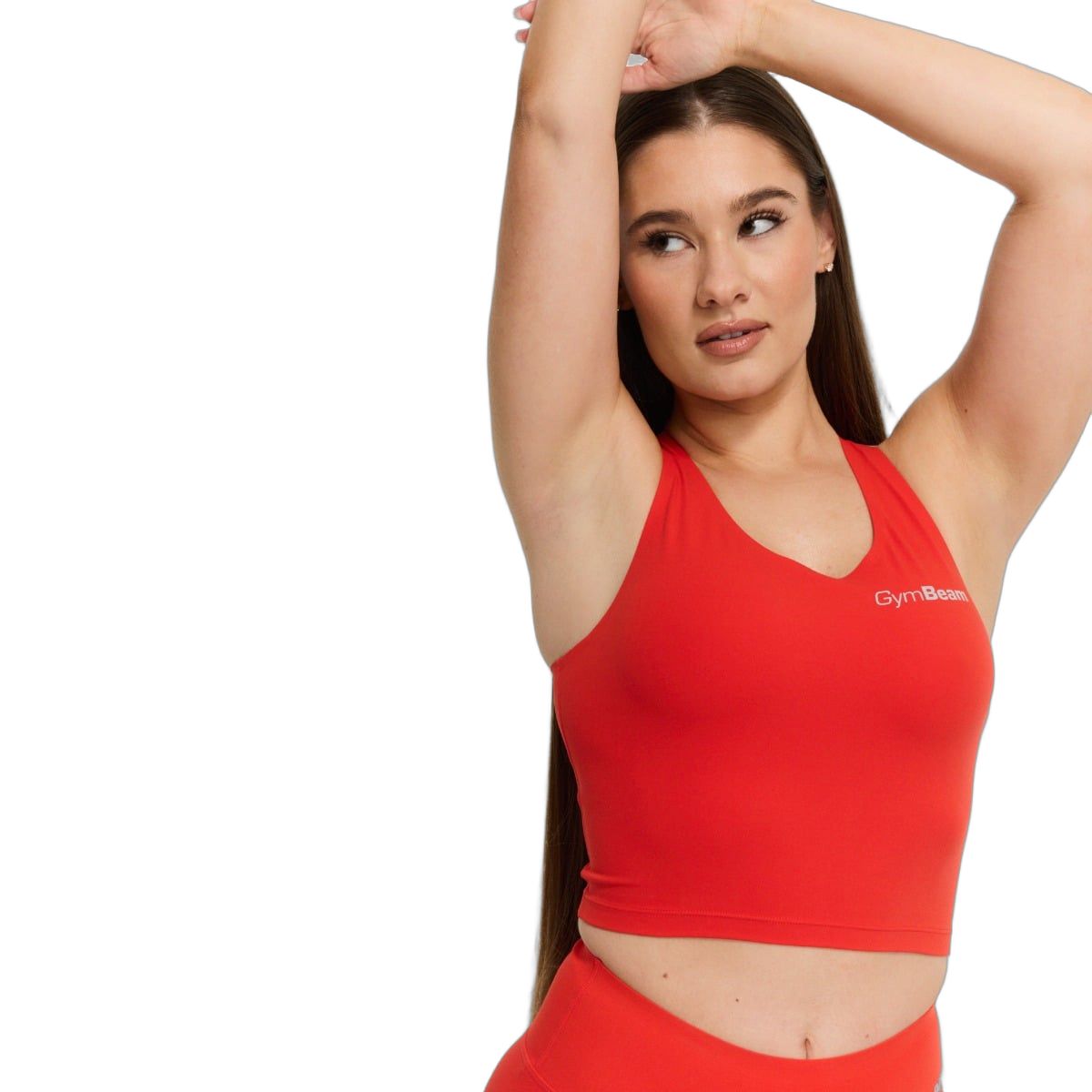 GymBeam Sport-Top Damen cropped Slim mit rundem Ausschnitt BEAT Tangerine