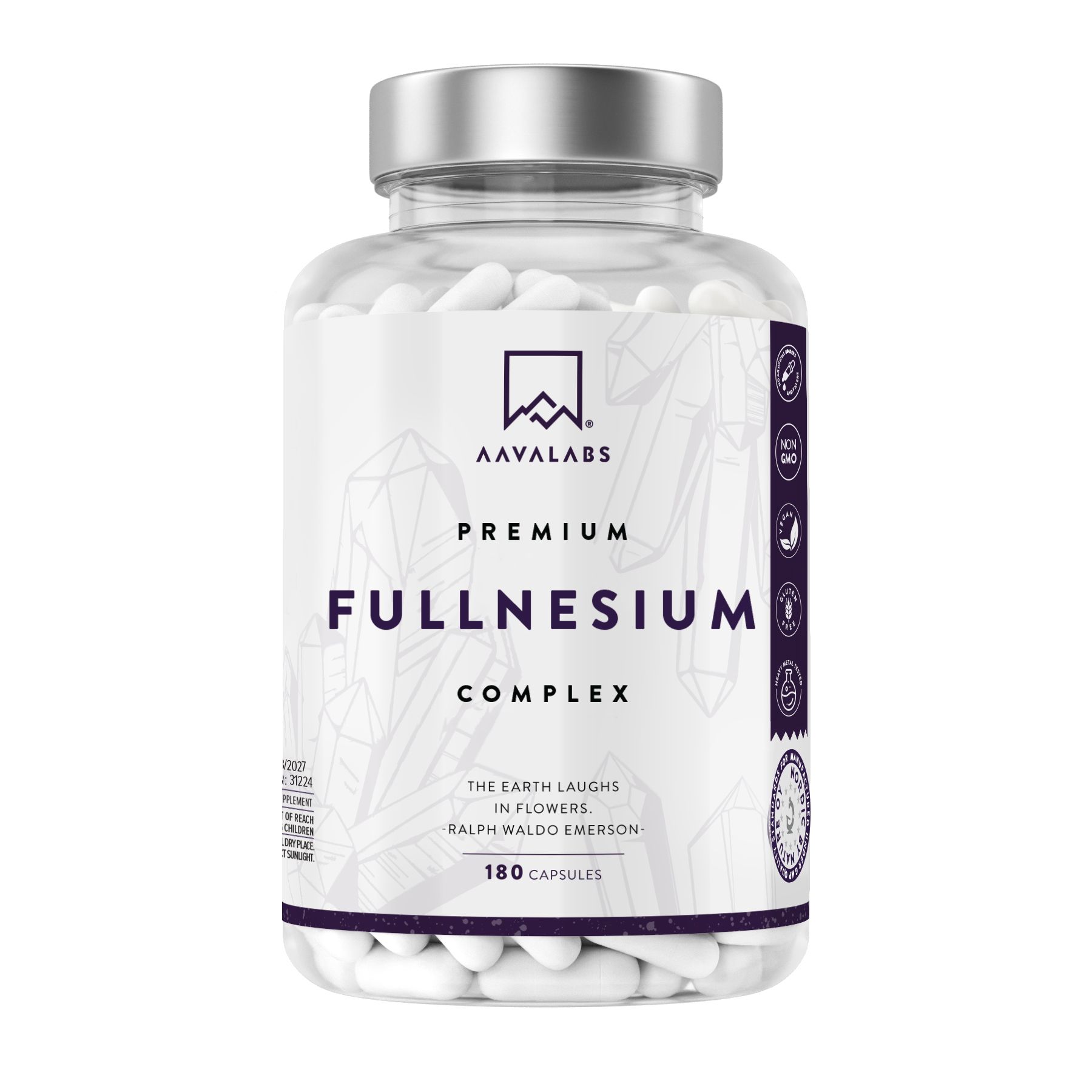 Aavalabs Premium Fullnesium Magnesium Komplex – 425 mg elementares Magnesium aus 5 Formen
