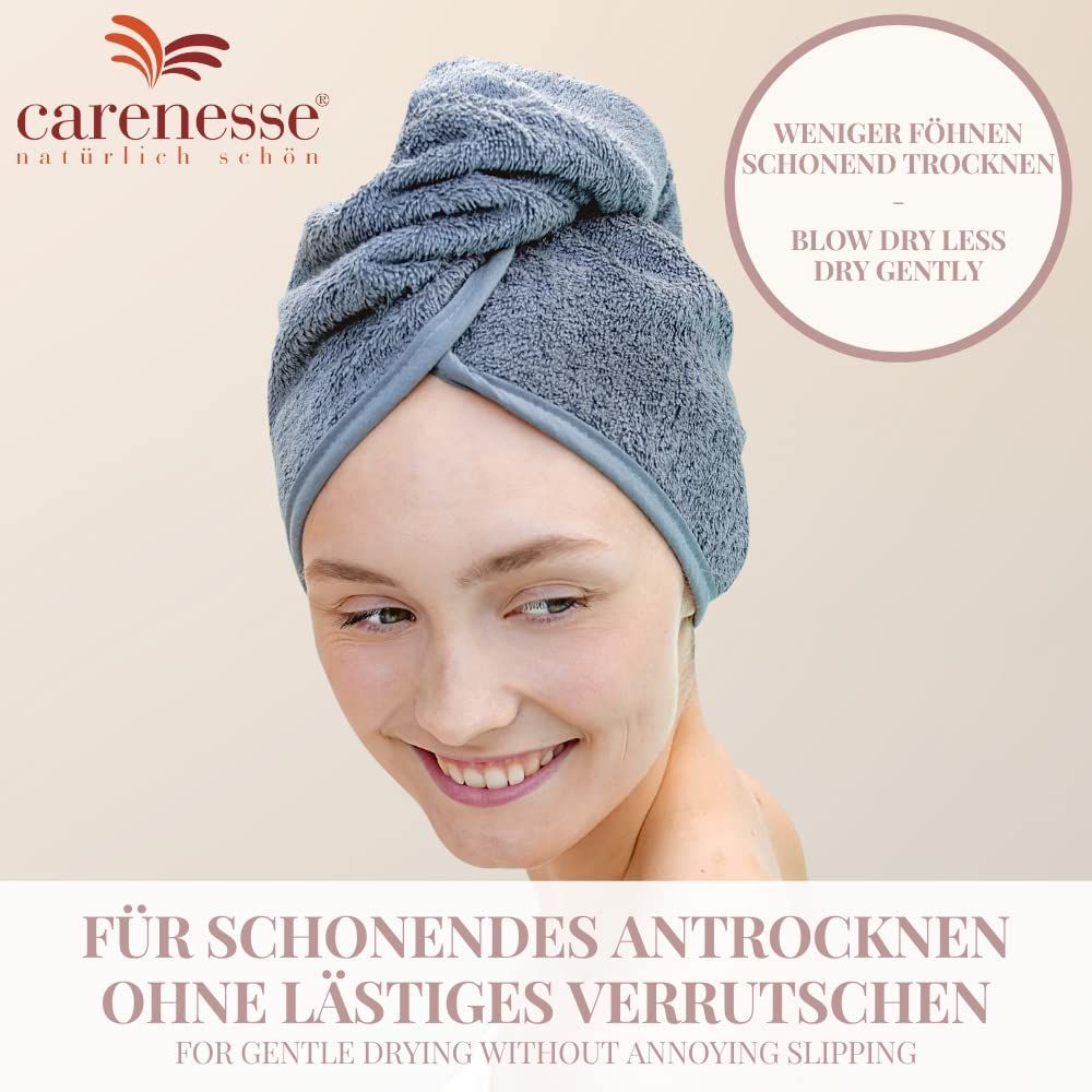 Carenesse Haarturban Kopfhandtuch grau