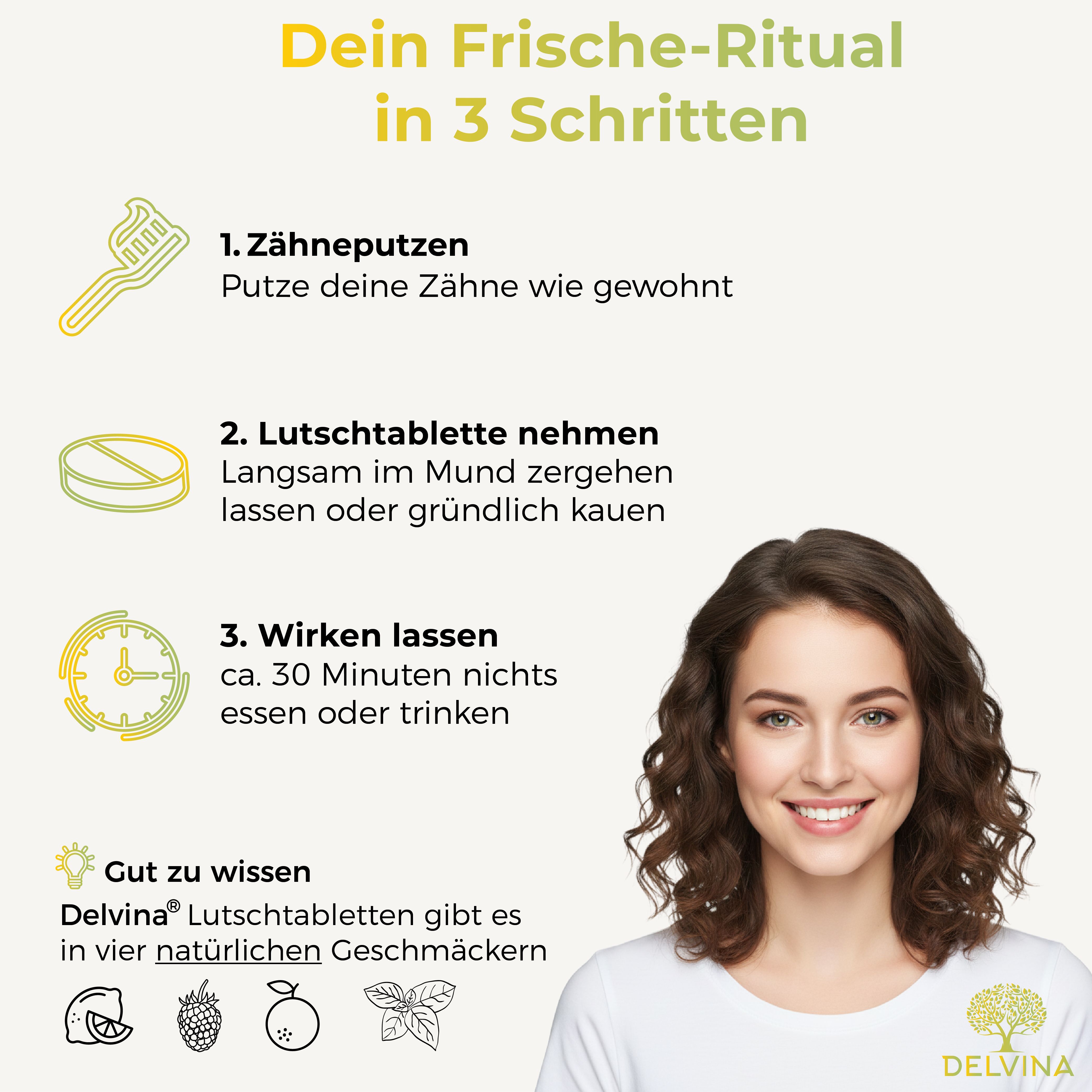 Delvina Mundflora - Lutschtabletten gegen Mundgeruch (Minzgeschmack)